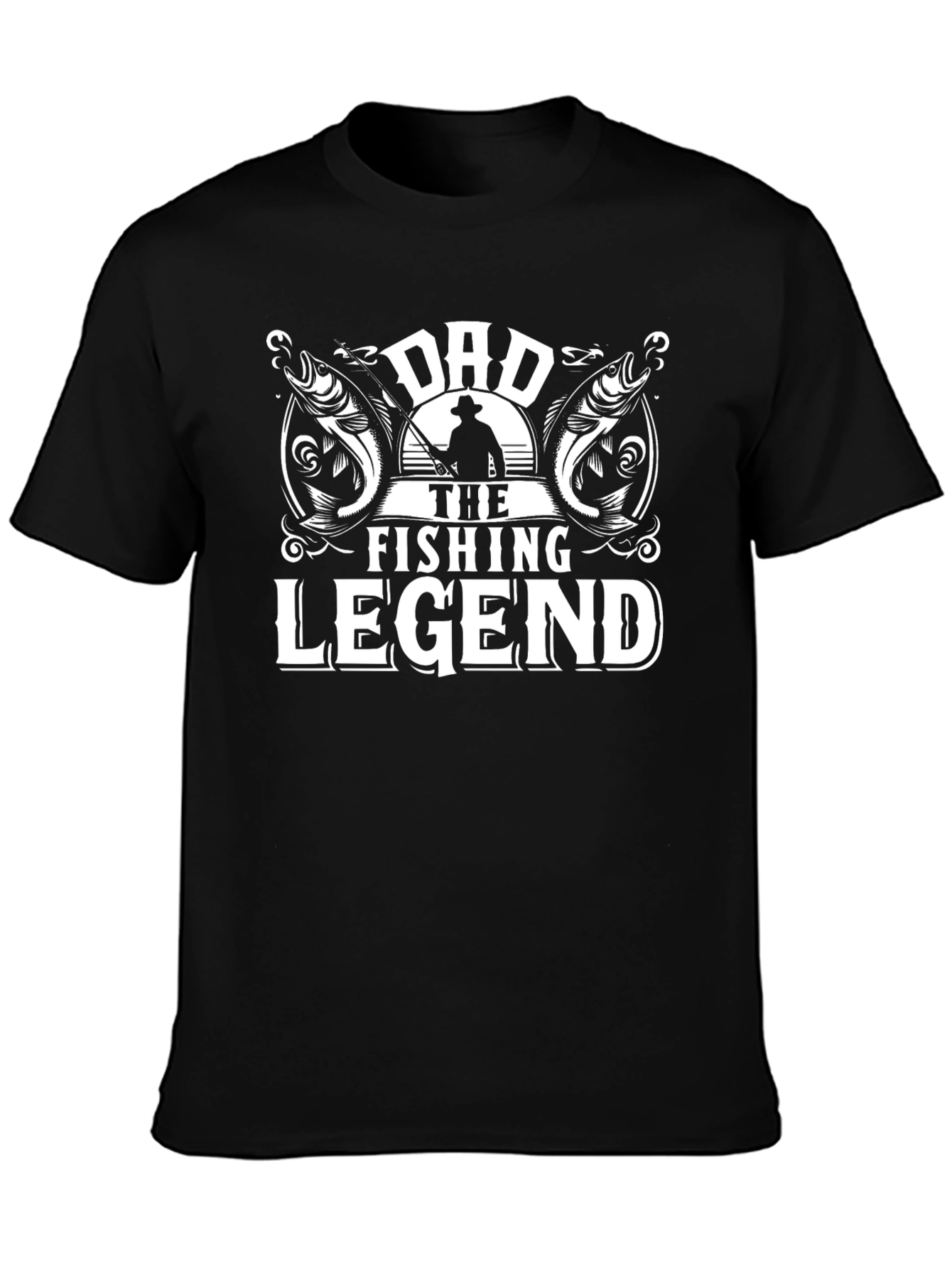 Dad The Fishing Legend Black T-Shirt