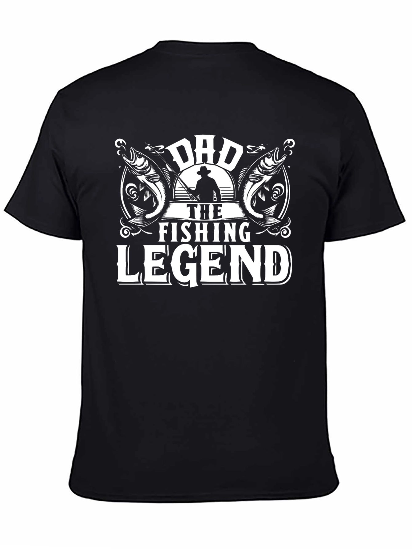 Dad The Fishing Legend Black T-Shirt