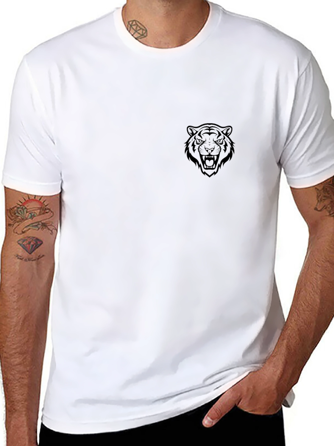 Black Tiger Graphic T-Shirt - Mens Fashion