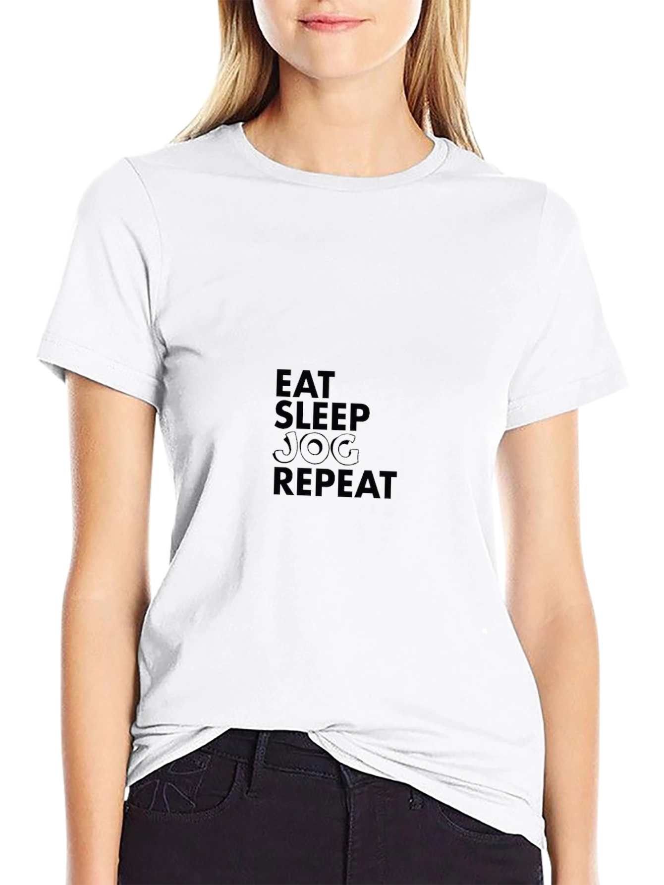 Eat Sleep Jog Repeat Black T-Shirt