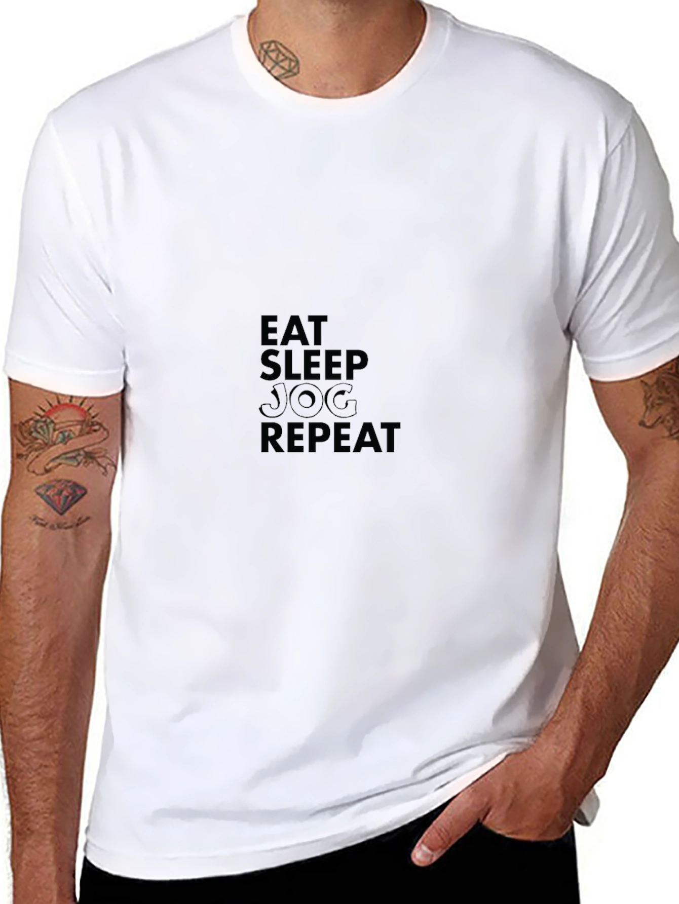Eat Sleep Jog Repeat Black T-Shirt