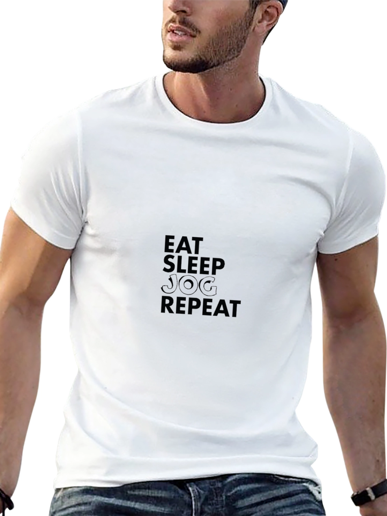 Eat Sleep Jog Repeat Black T-Shirt