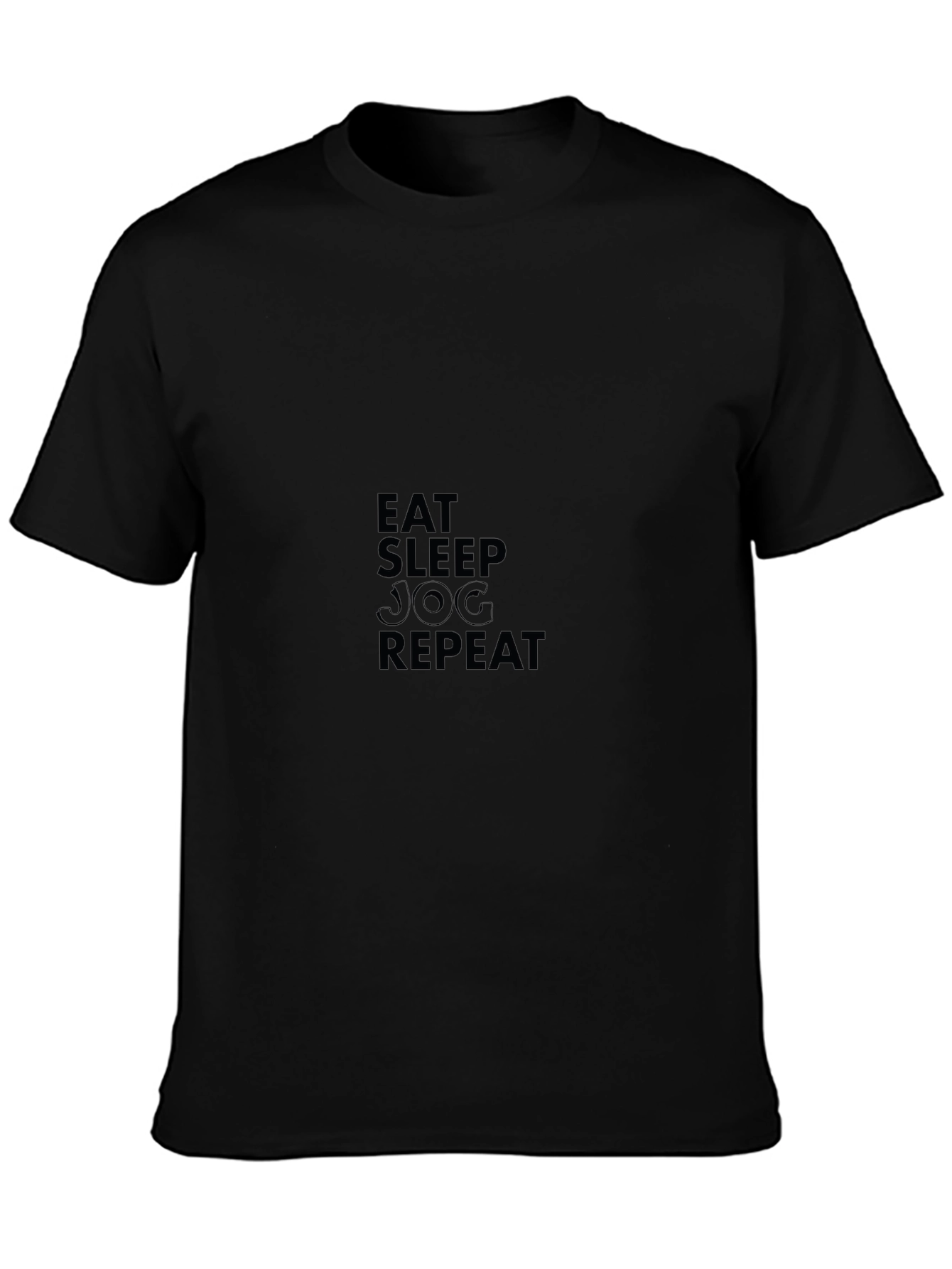 Eat Sleep Jog Repeat Black T-Shirt