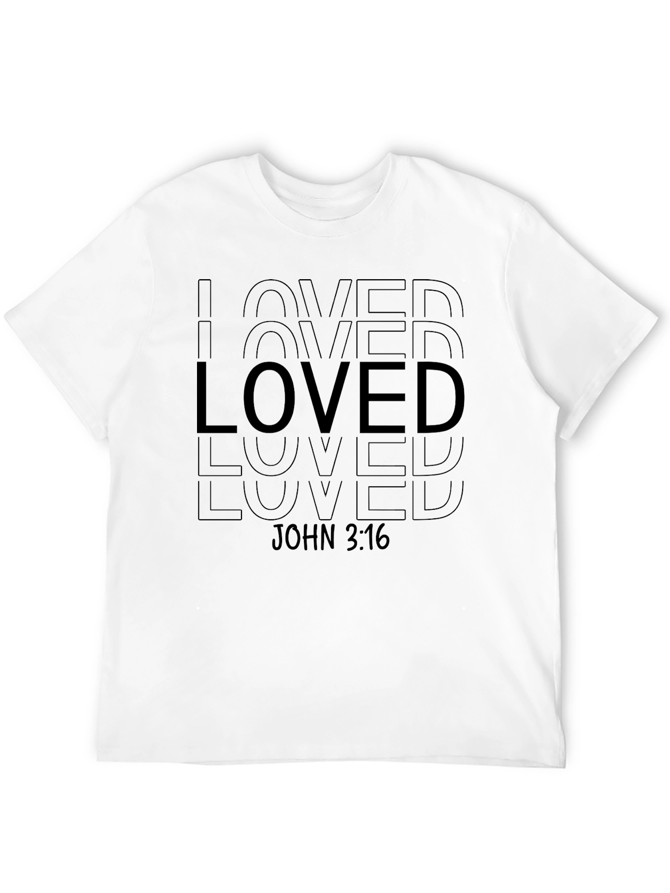 Loved John 3:16 Black Graphic Tee