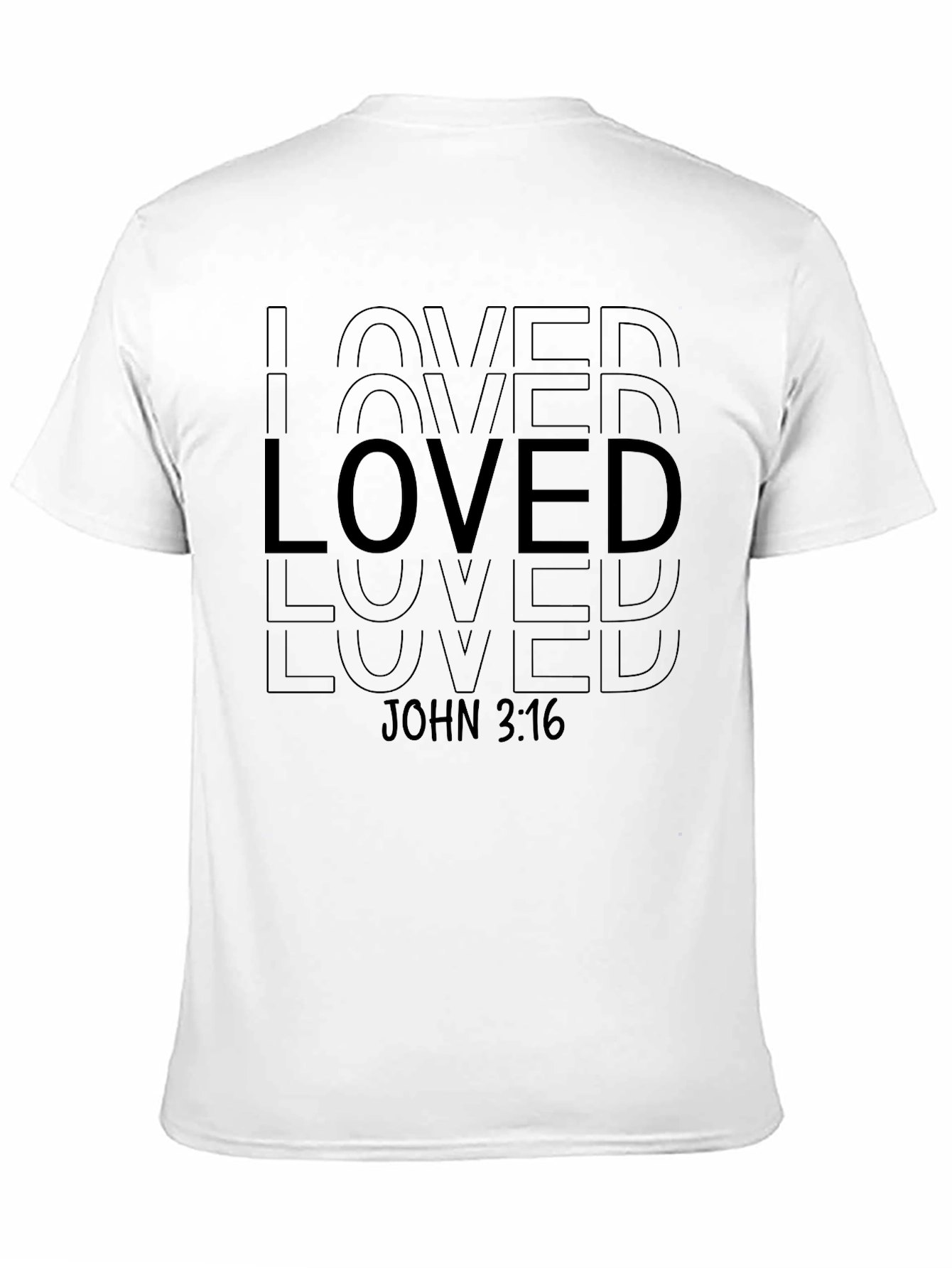 Loved John 3:16 Black Graphic Tee