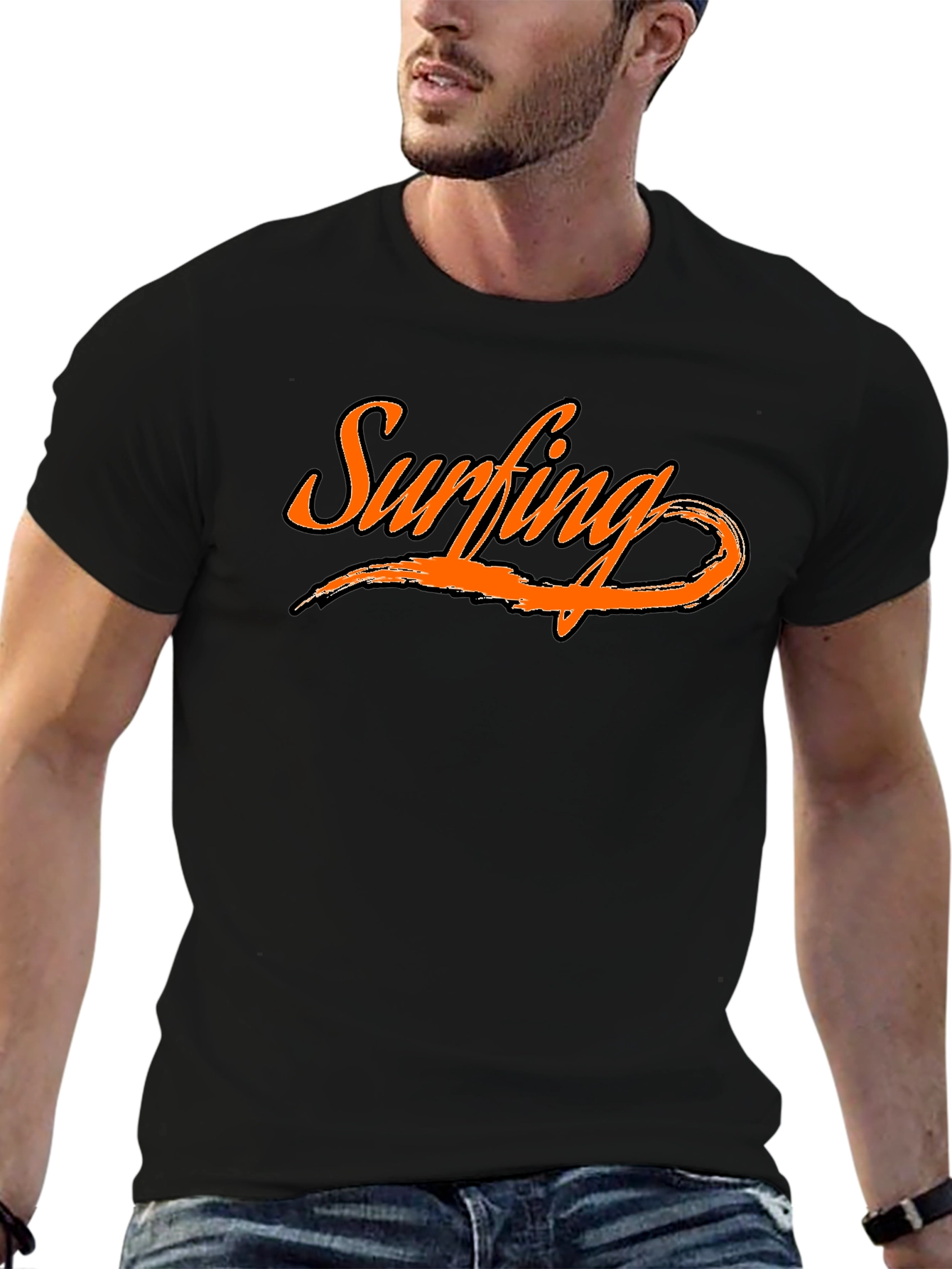 Surfing Graphic Tee - Black