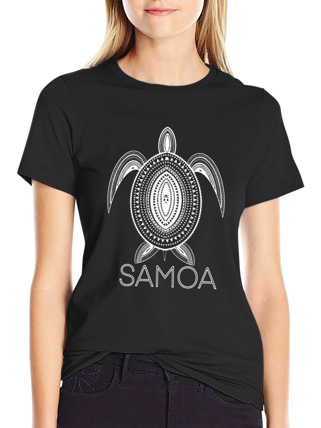 Samoa Tribal Turtle Graphic T-Shirt
