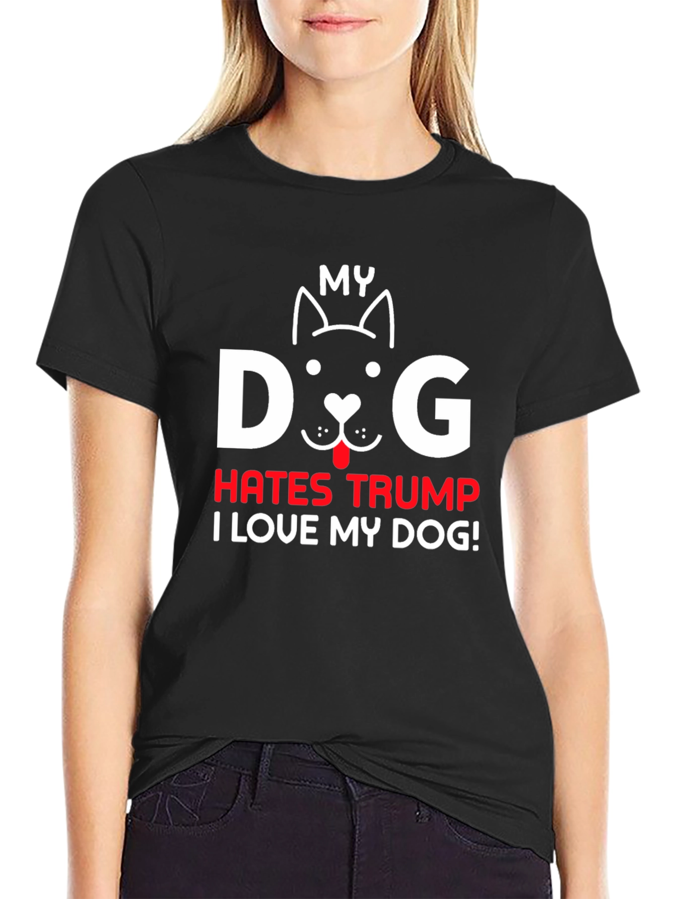 My Dog Hates Trump T-Shirt Pet Lover Tee
