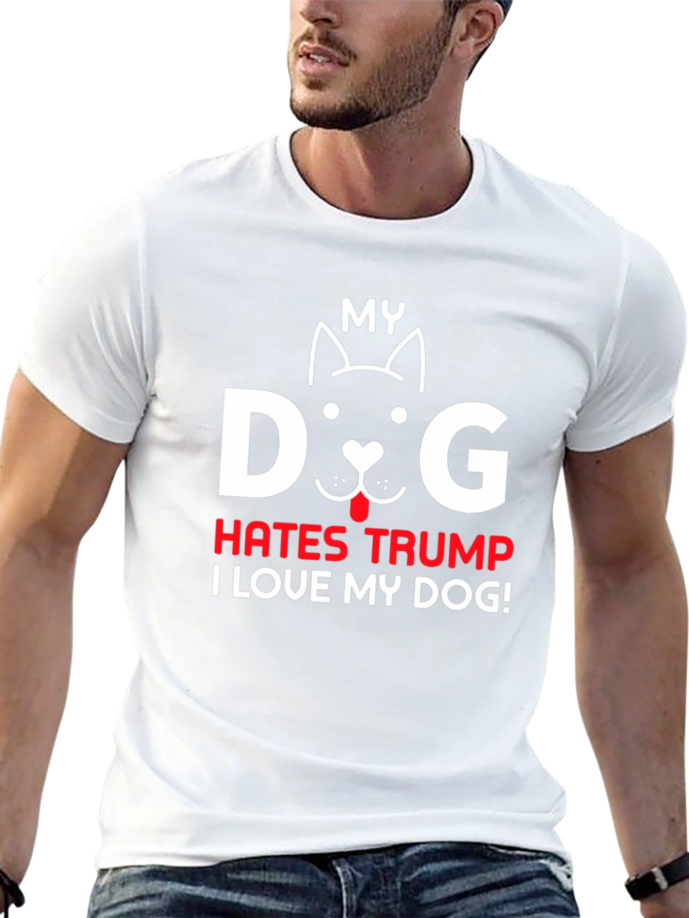 My Dog Hates Trump T-Shirt Pet Lover Tee