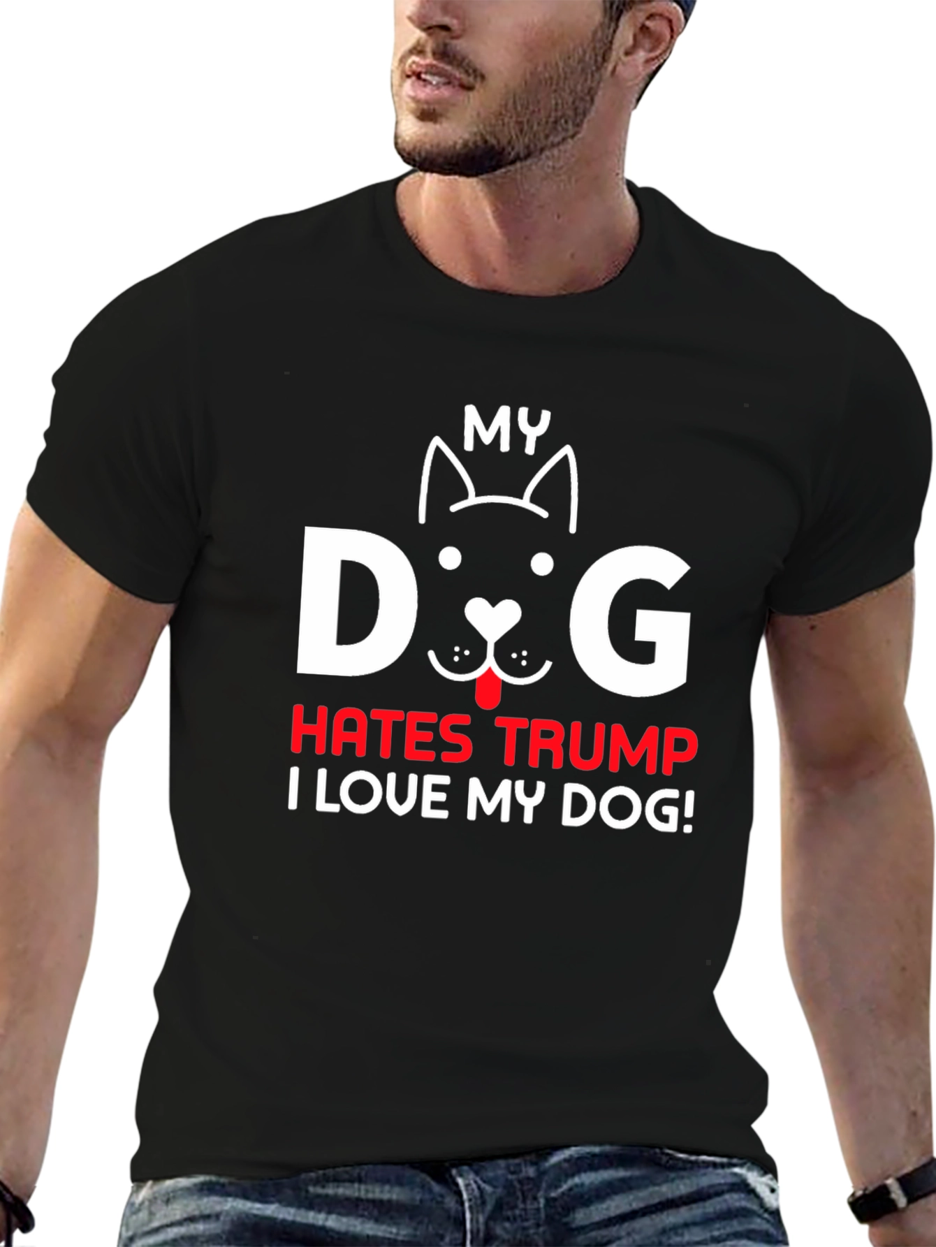 My Dog Hates Trump T-Shirt Pet Lover Tee