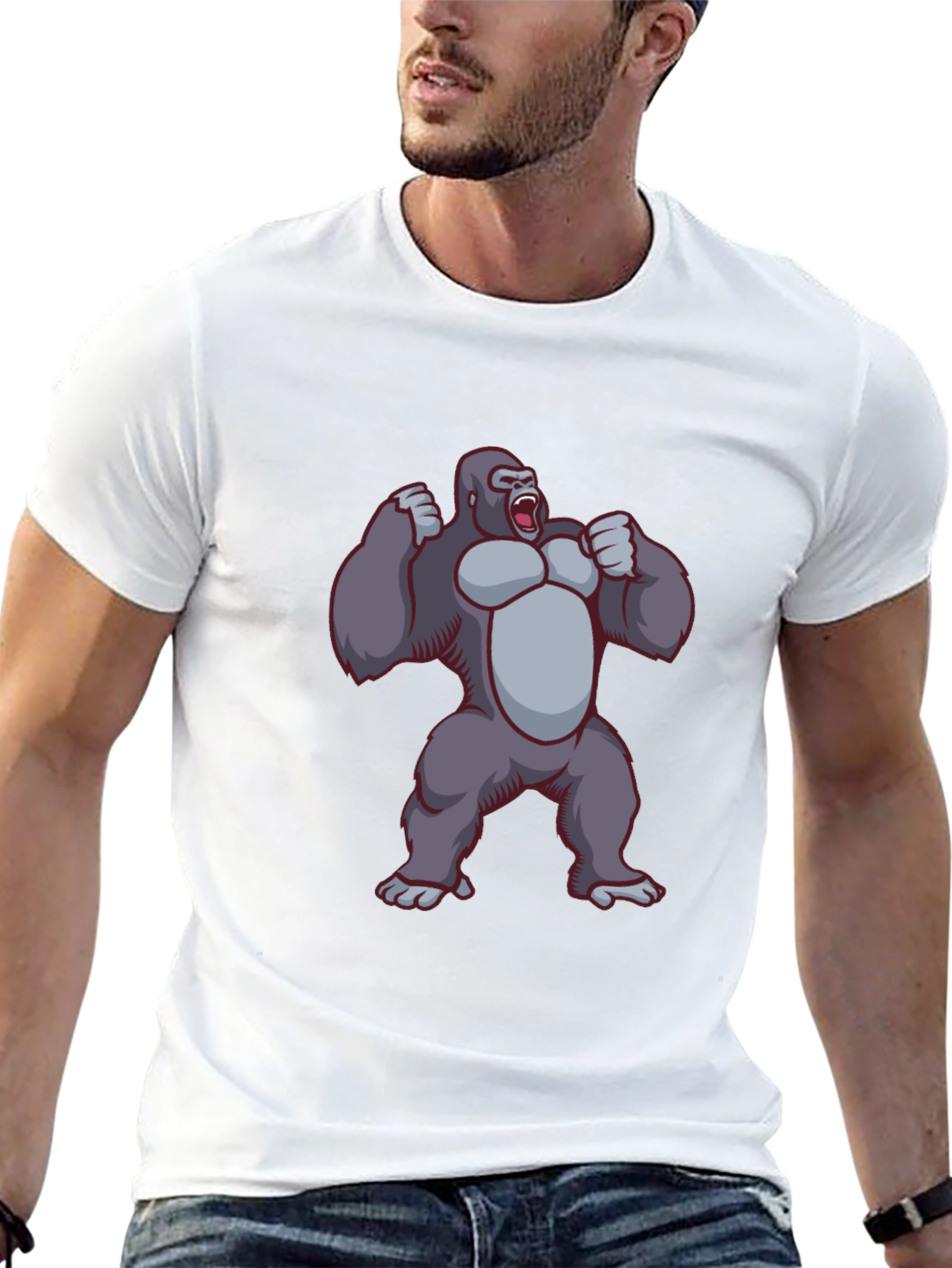 Gorilla Graphic Tee - Black Crew Neck T-Shirt