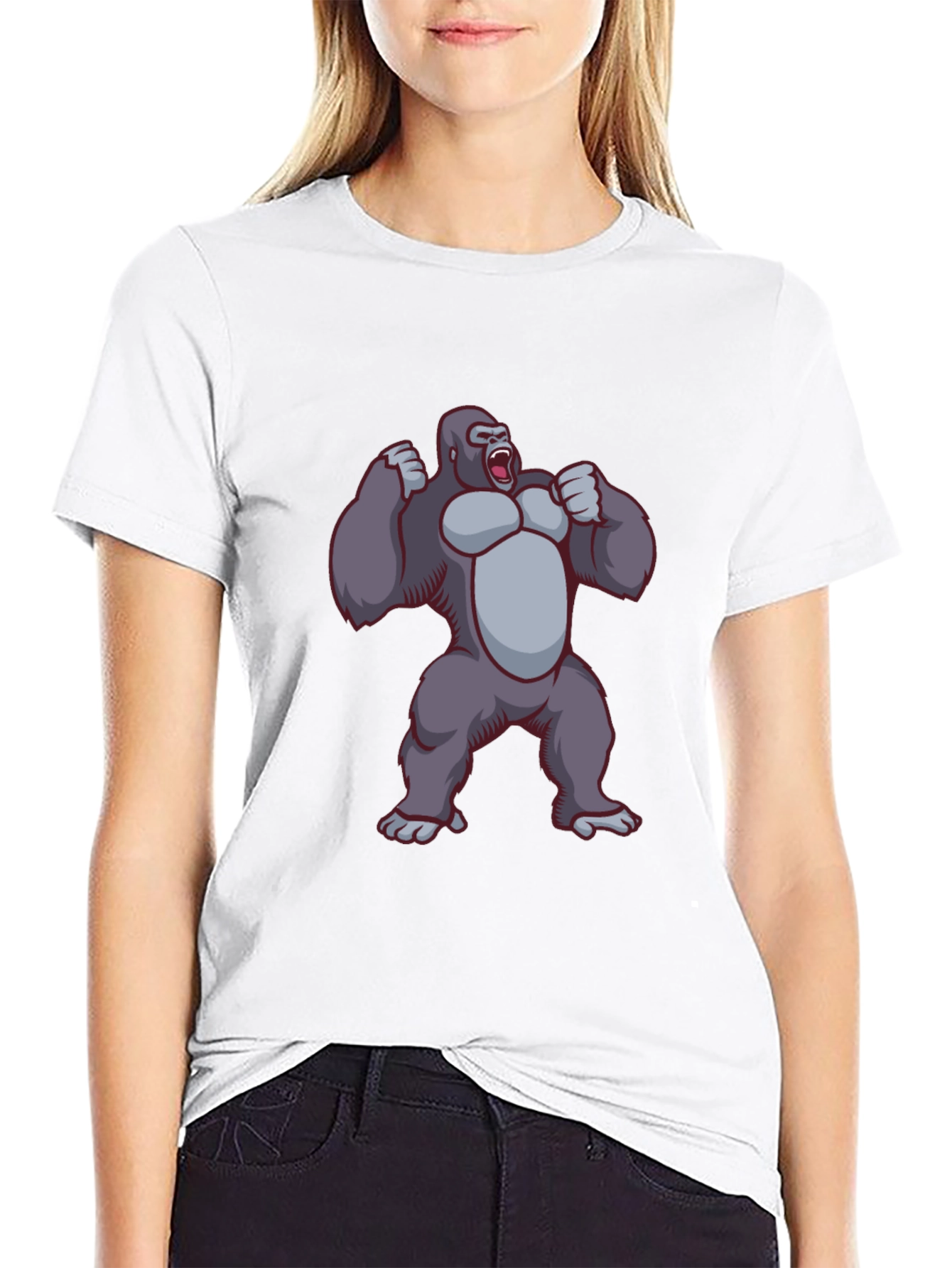 Gorilla Graphic Tee - Black Crew Neck T-Shirt