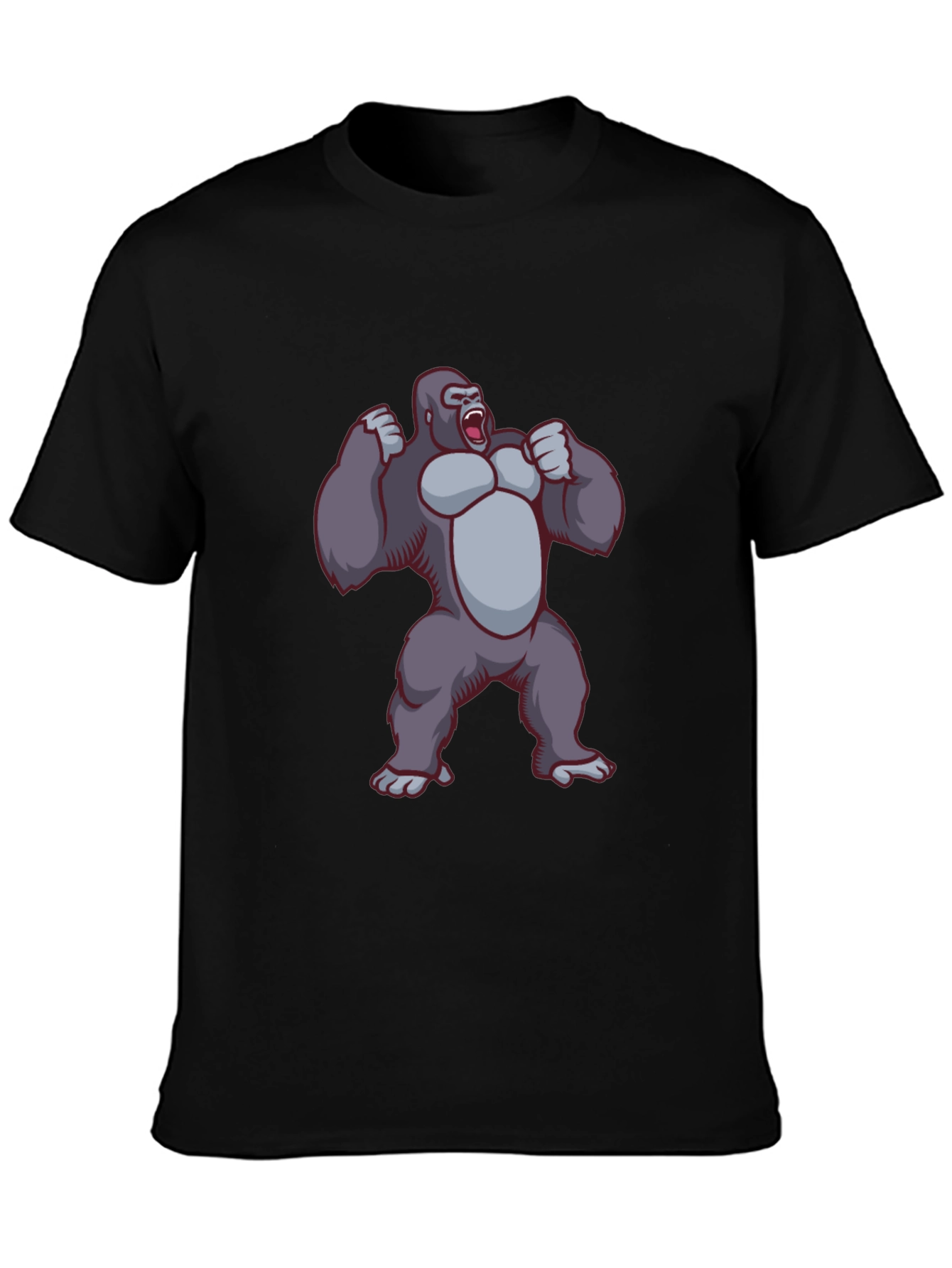 Gorilla Graphic Tee - Black Crew Neck T-Shirt