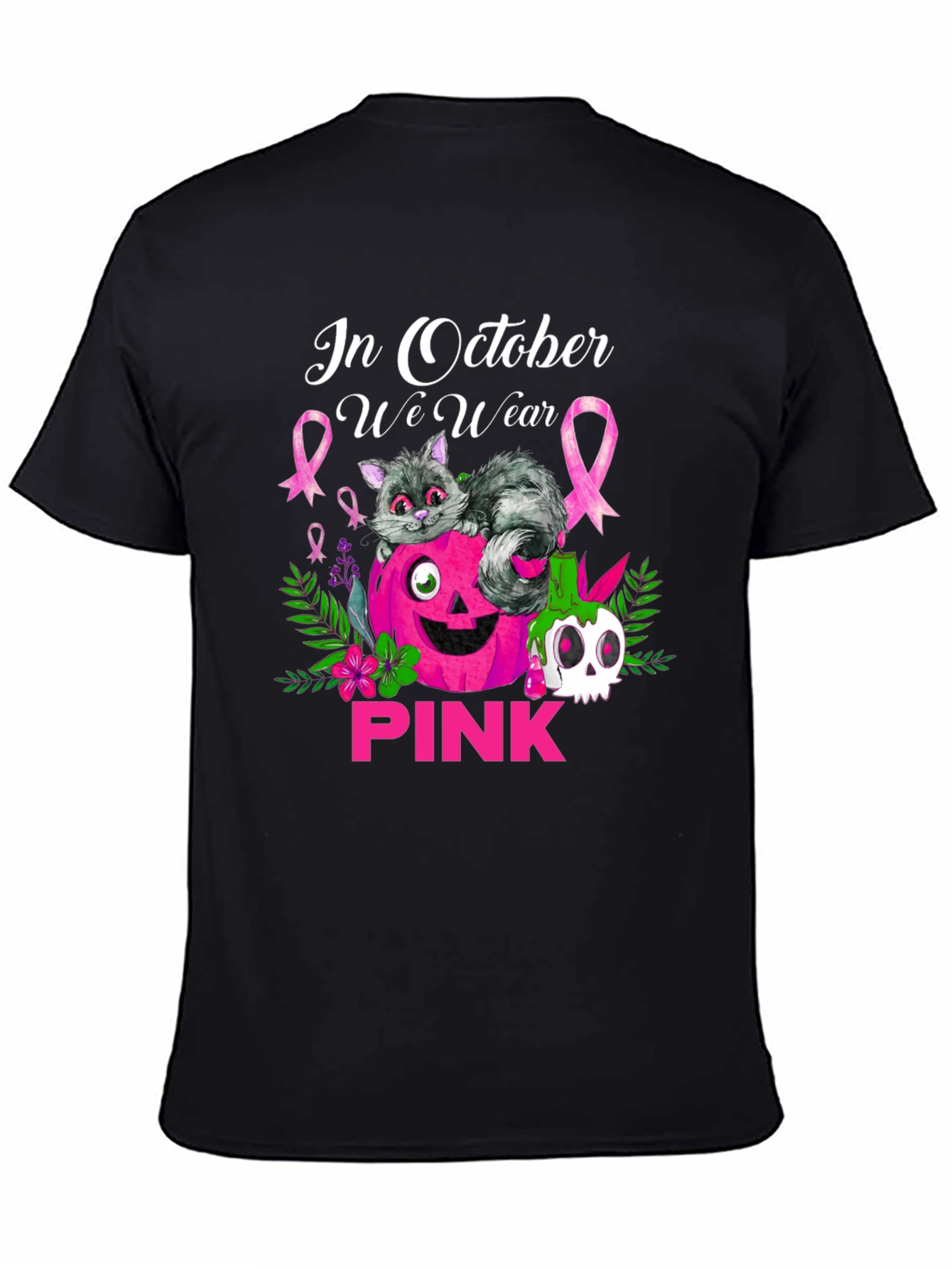 In October We Wear Pink Breast Cancer Awareness T-Shirt