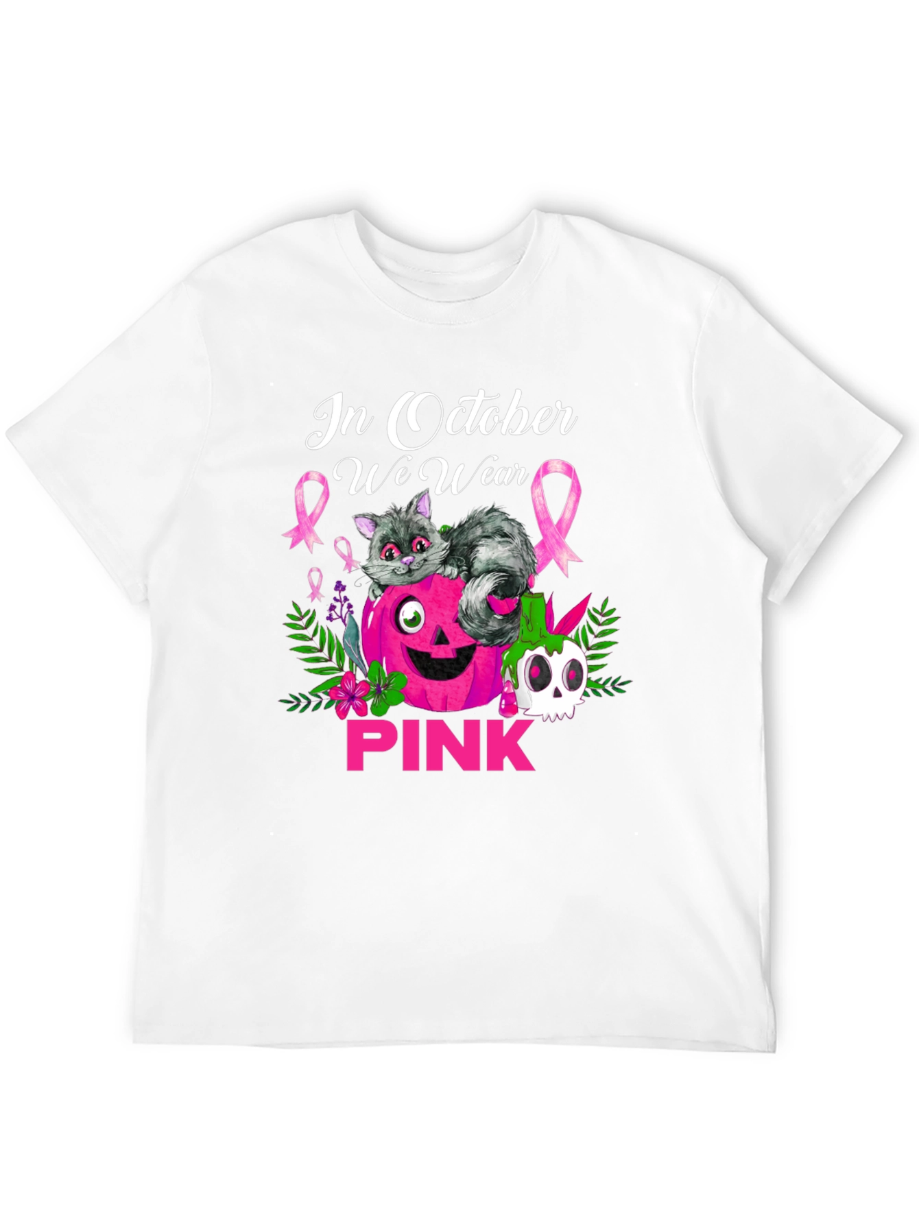 In October We Wear Pink Breast Cancer Awareness T-Shirt