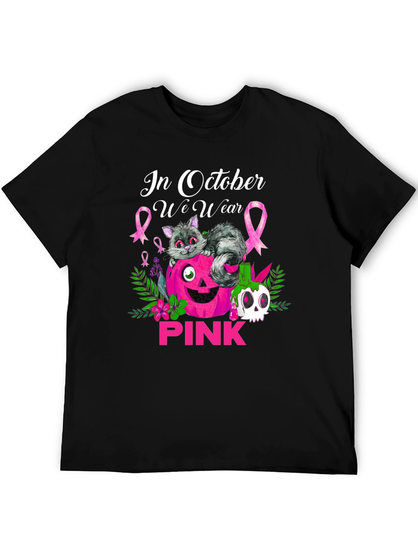 In October We Wear Pink Breast Cancer Awareness T-Shirt