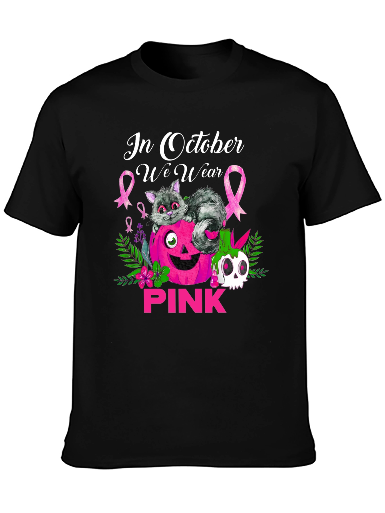 In October We Wear Pink Breast Cancer Awareness T-Shirt