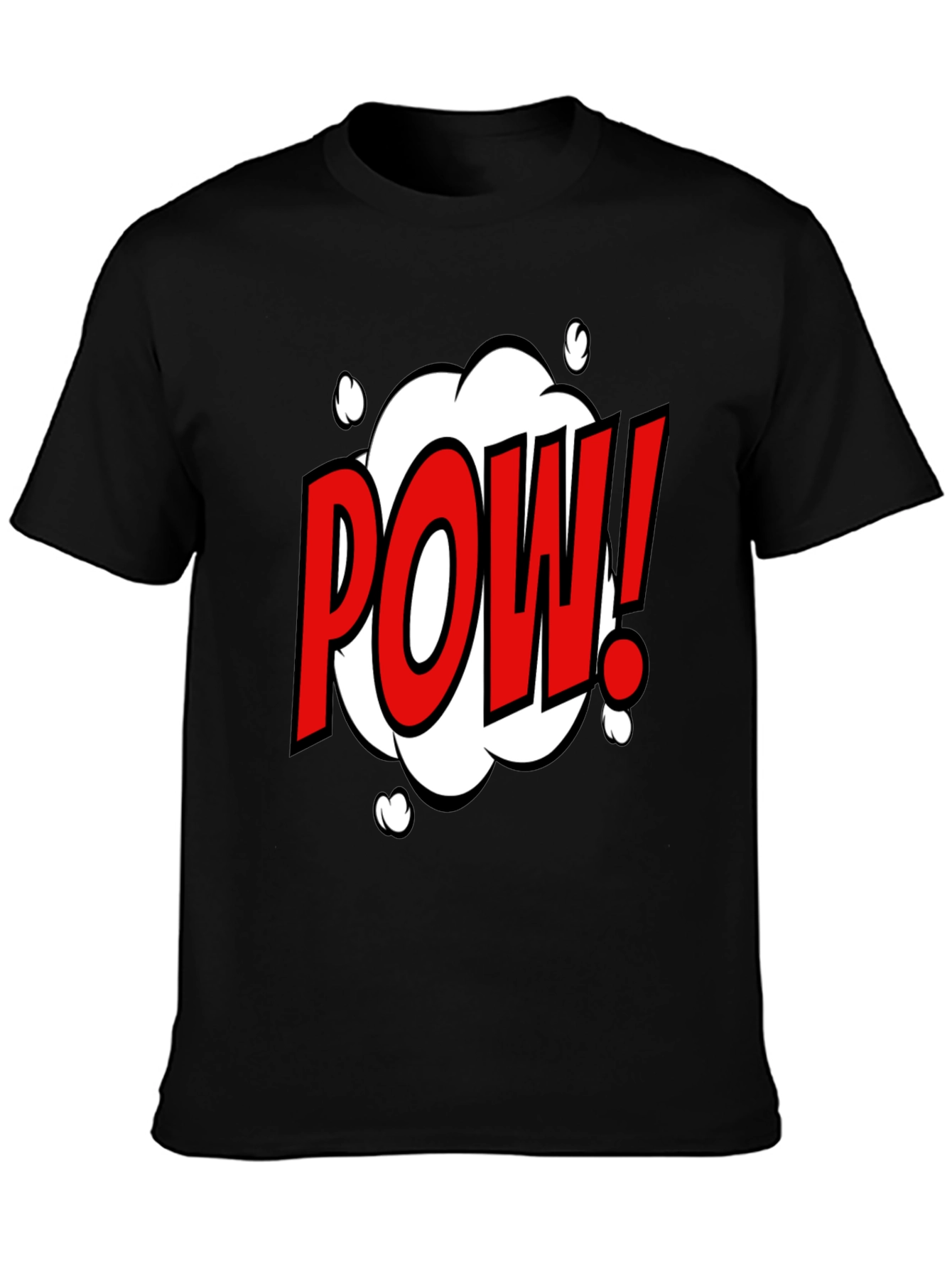 POW! Comic Style Graphic T-Shirt - Black Cotton Tee