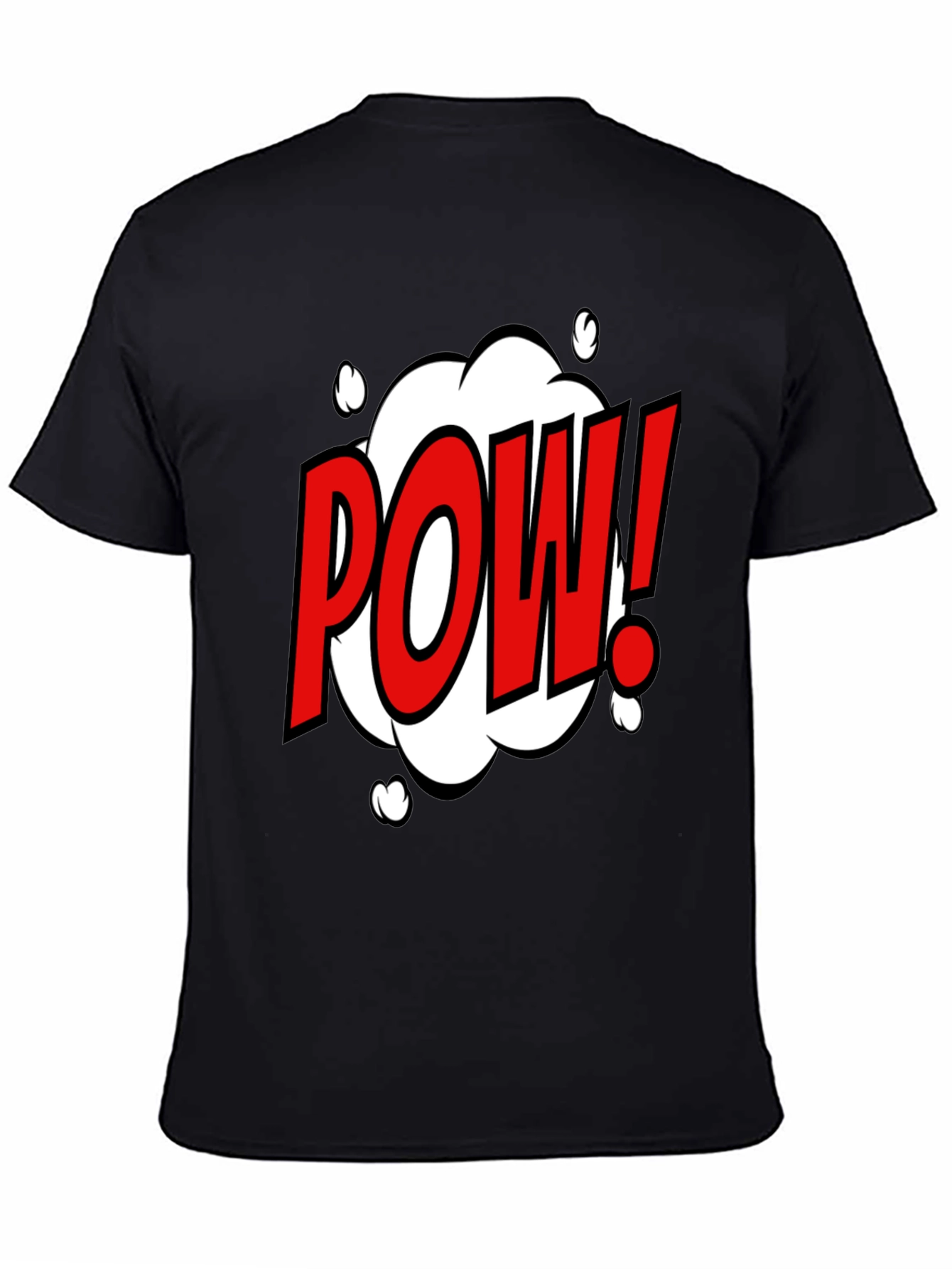 POW! Comic Style Graphic T-Shirt - Black Cotton Tee