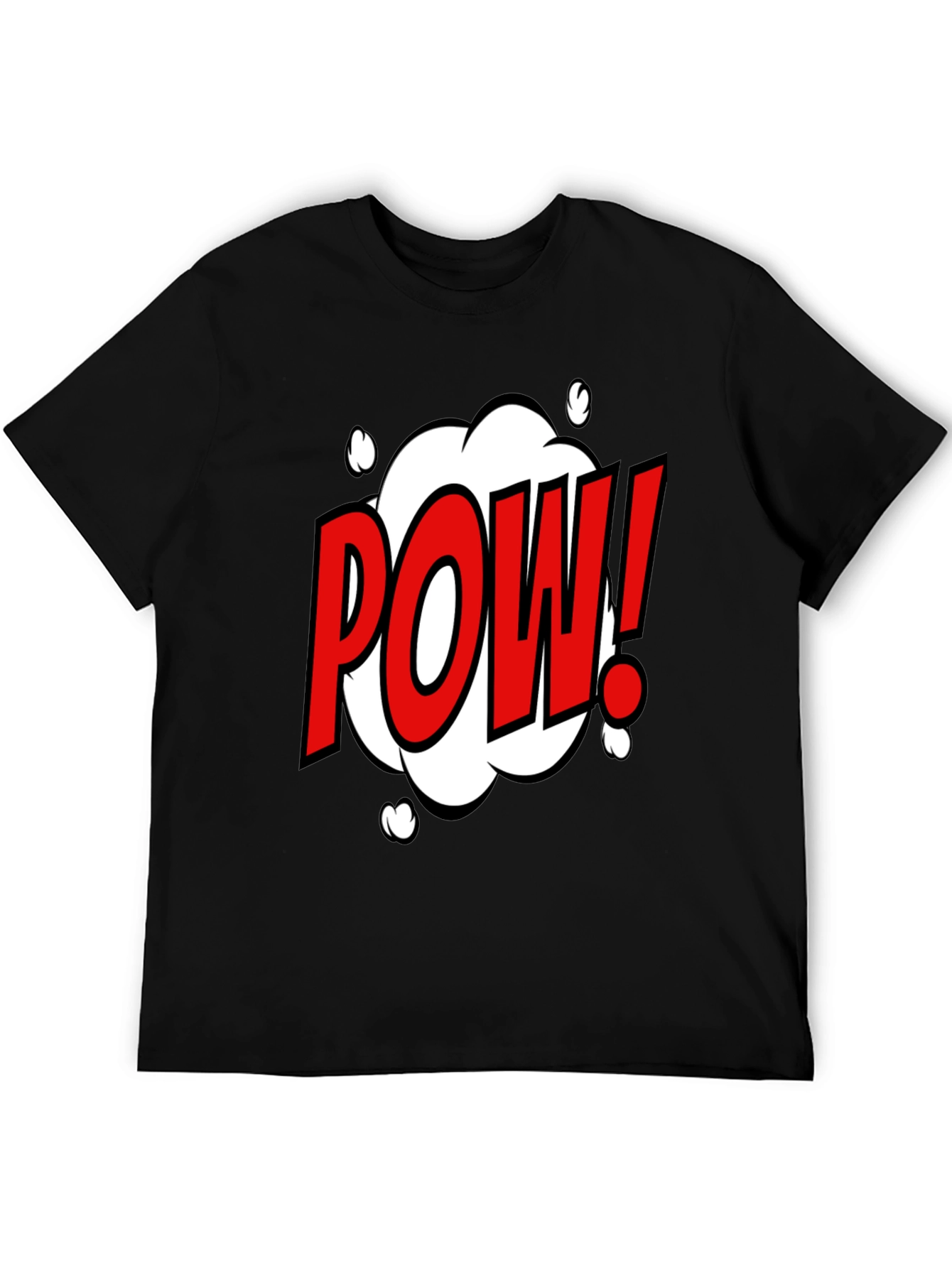 POW! Comic Style Graphic T-Shirt - Black Cotton Tee