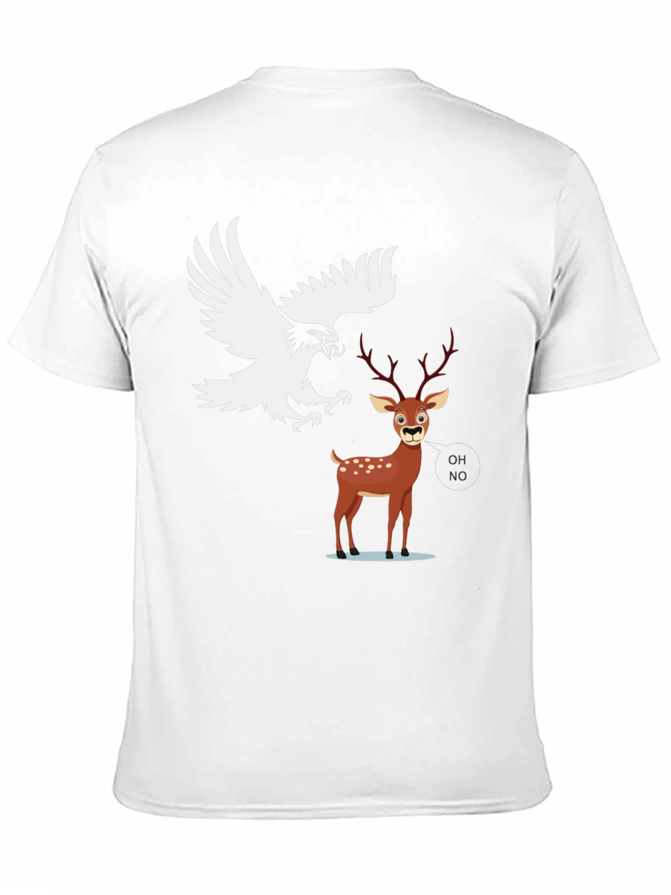 Eagle vs Deer Graphic Tee - Black Cotton Blend