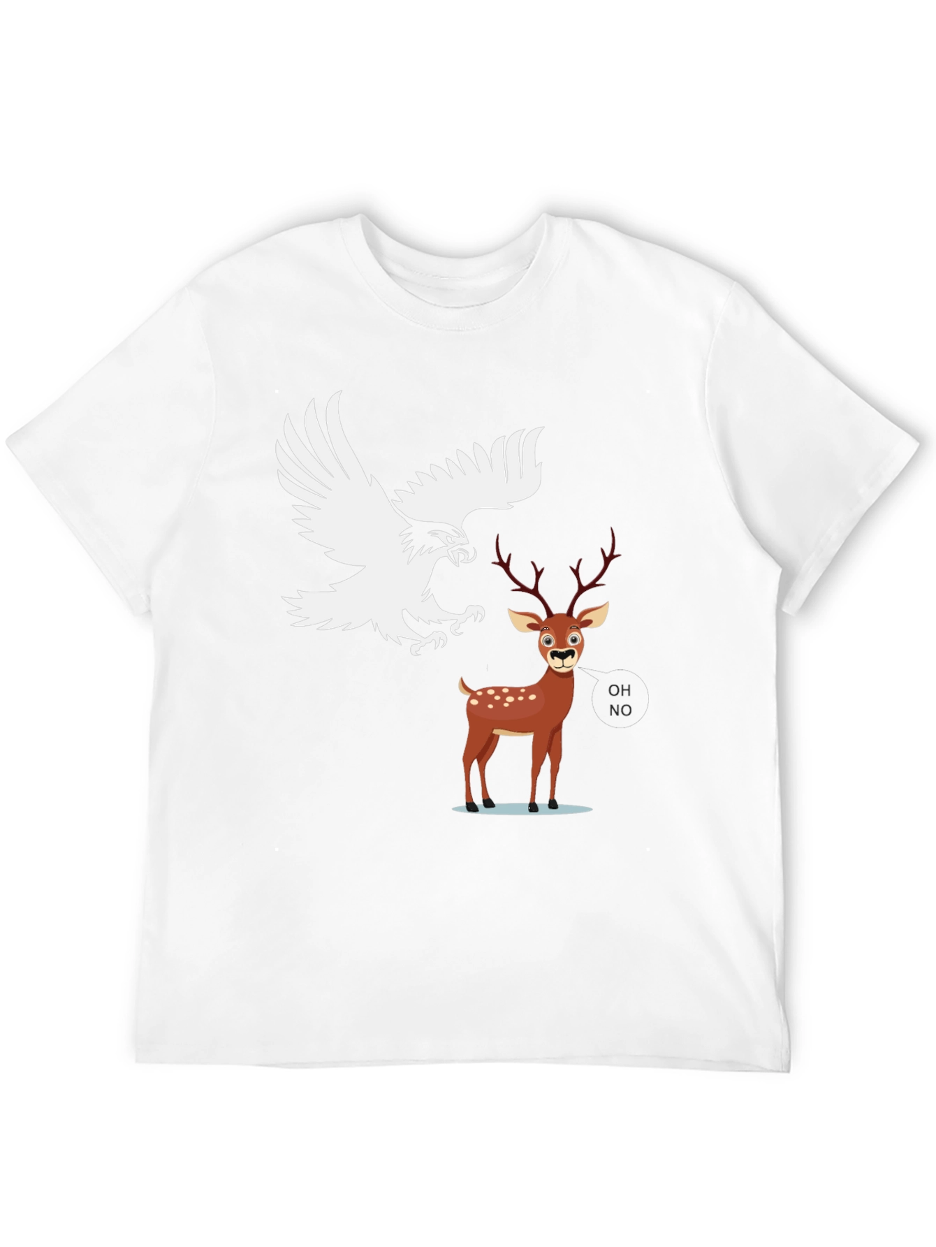 Eagle vs Deer Graphic Tee - Black Cotton Blend