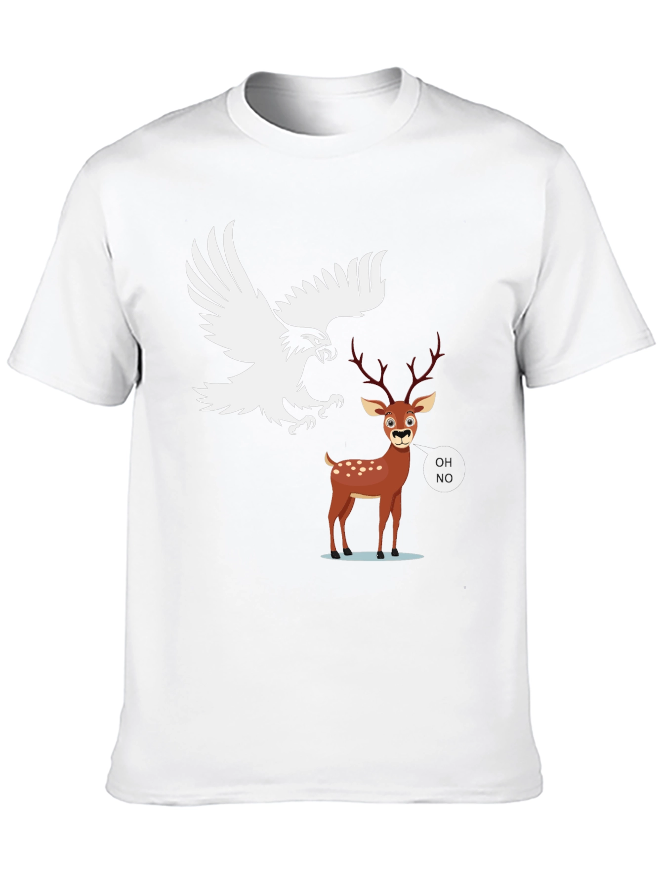 Eagle vs Deer Graphic Tee - Black Cotton Blend