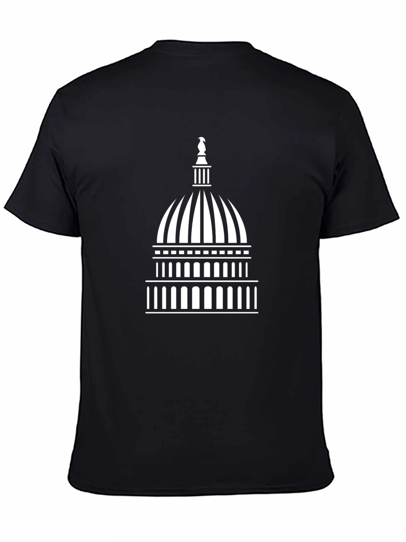 Capitol Building Graphic Tee - Black Cotton T-Shirt