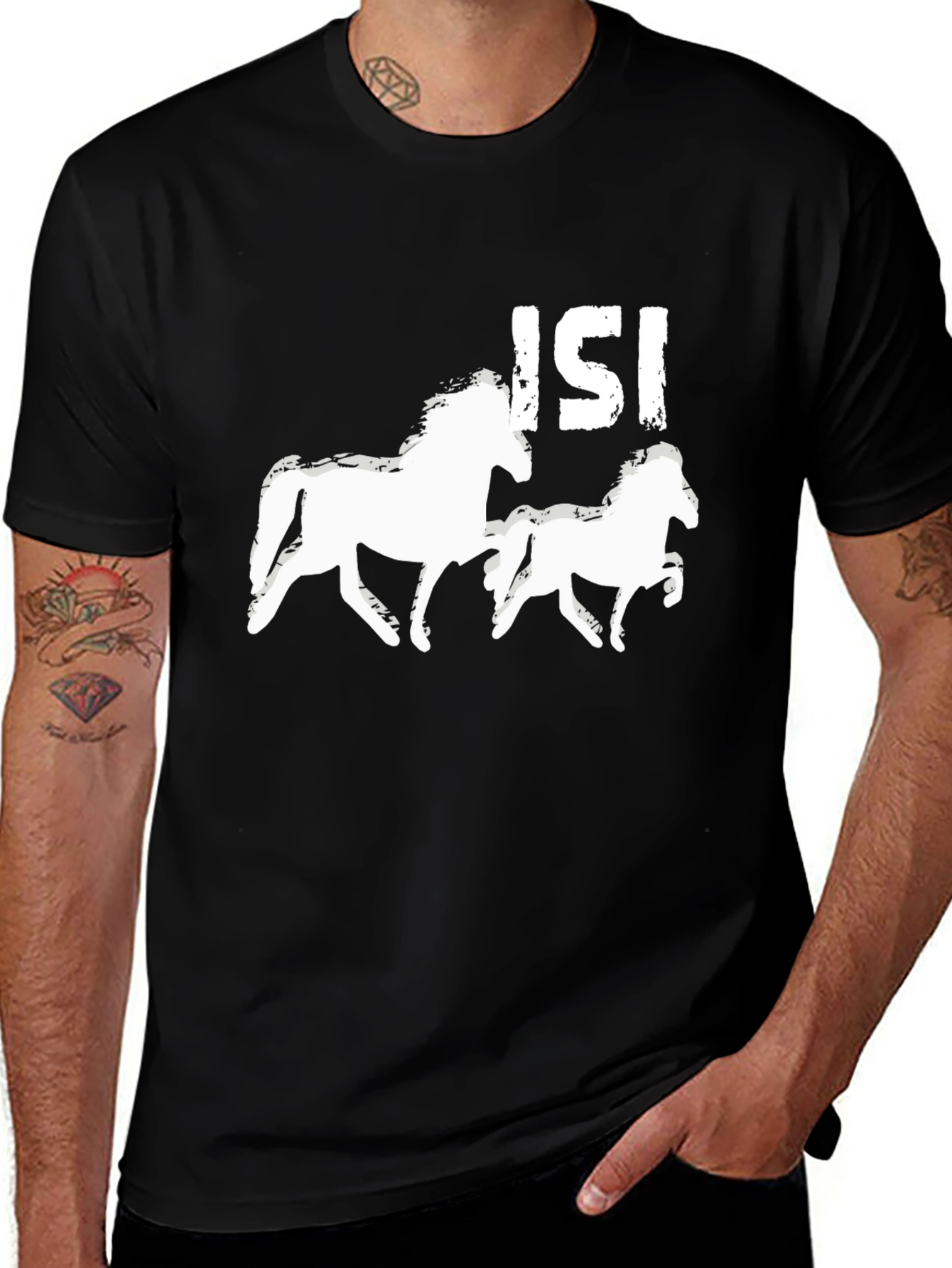 Horse Graphic Tee - Black Unisex T-Shirt