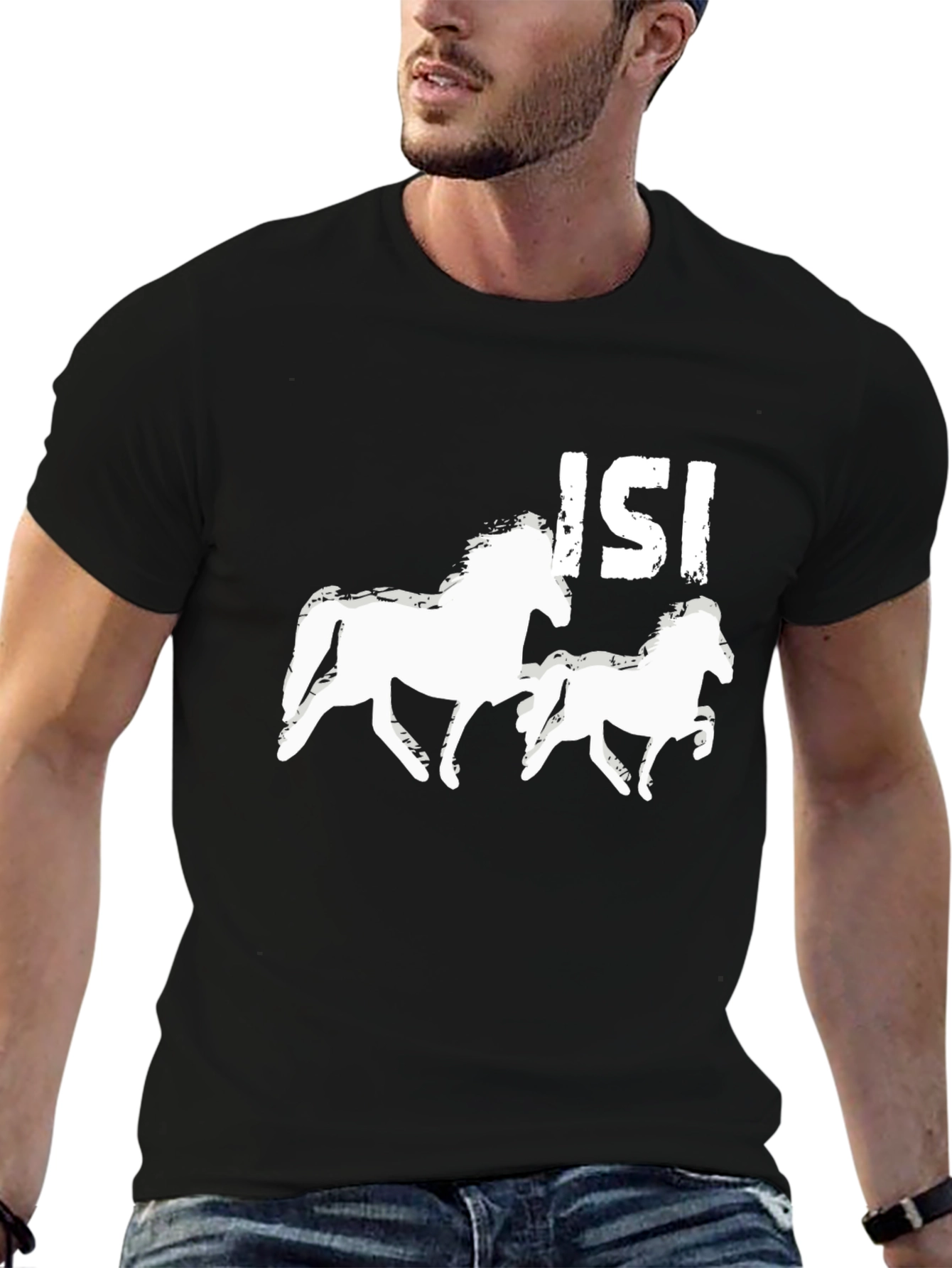 Horse Graphic Tee - Black Unisex T-Shirt