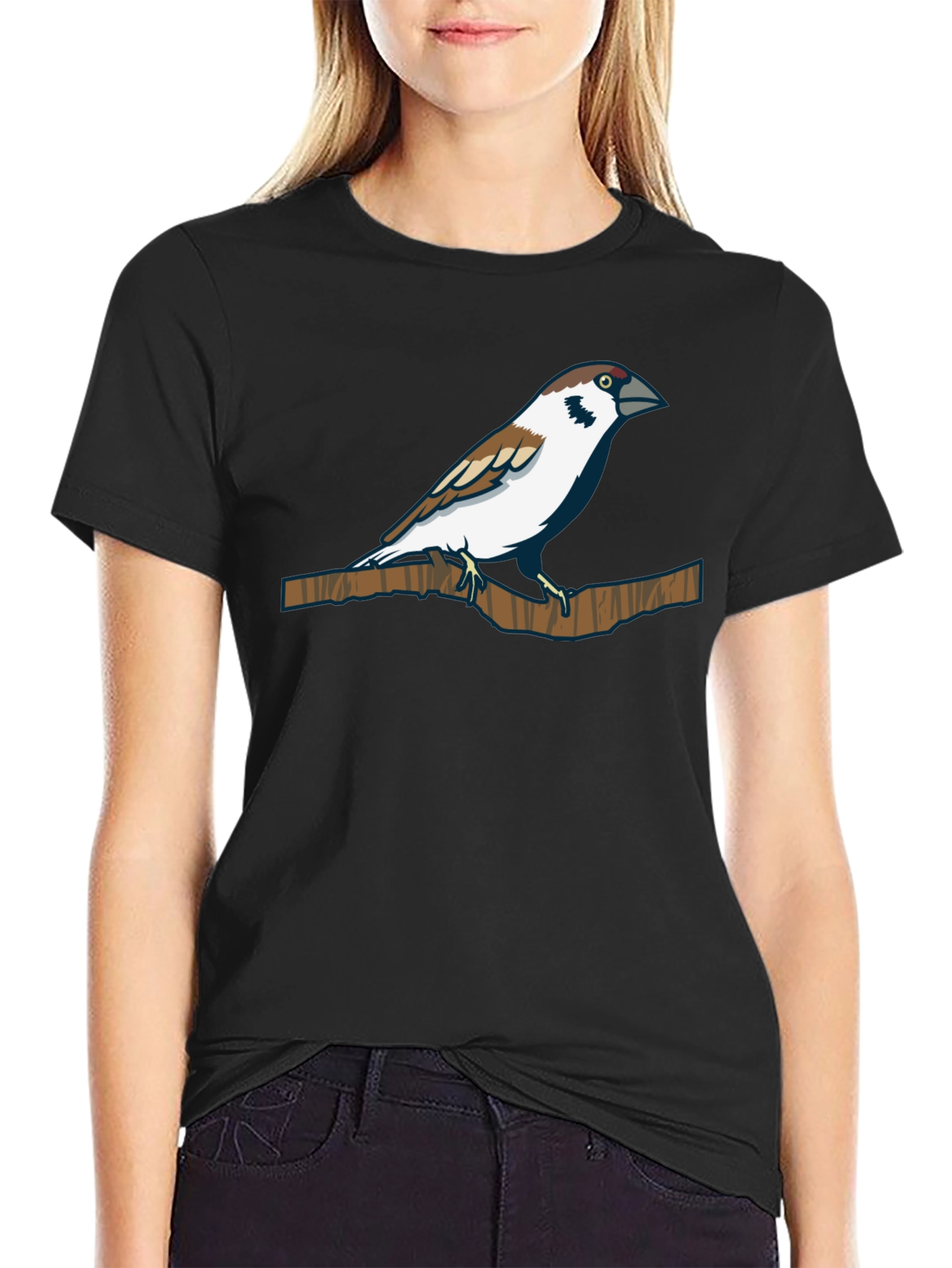 Sparrow Graphic Tee - Nature Inspired Print