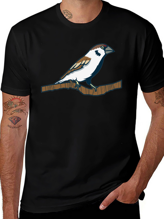 Sparrow Graphic Tee - Nature Inspired Print
