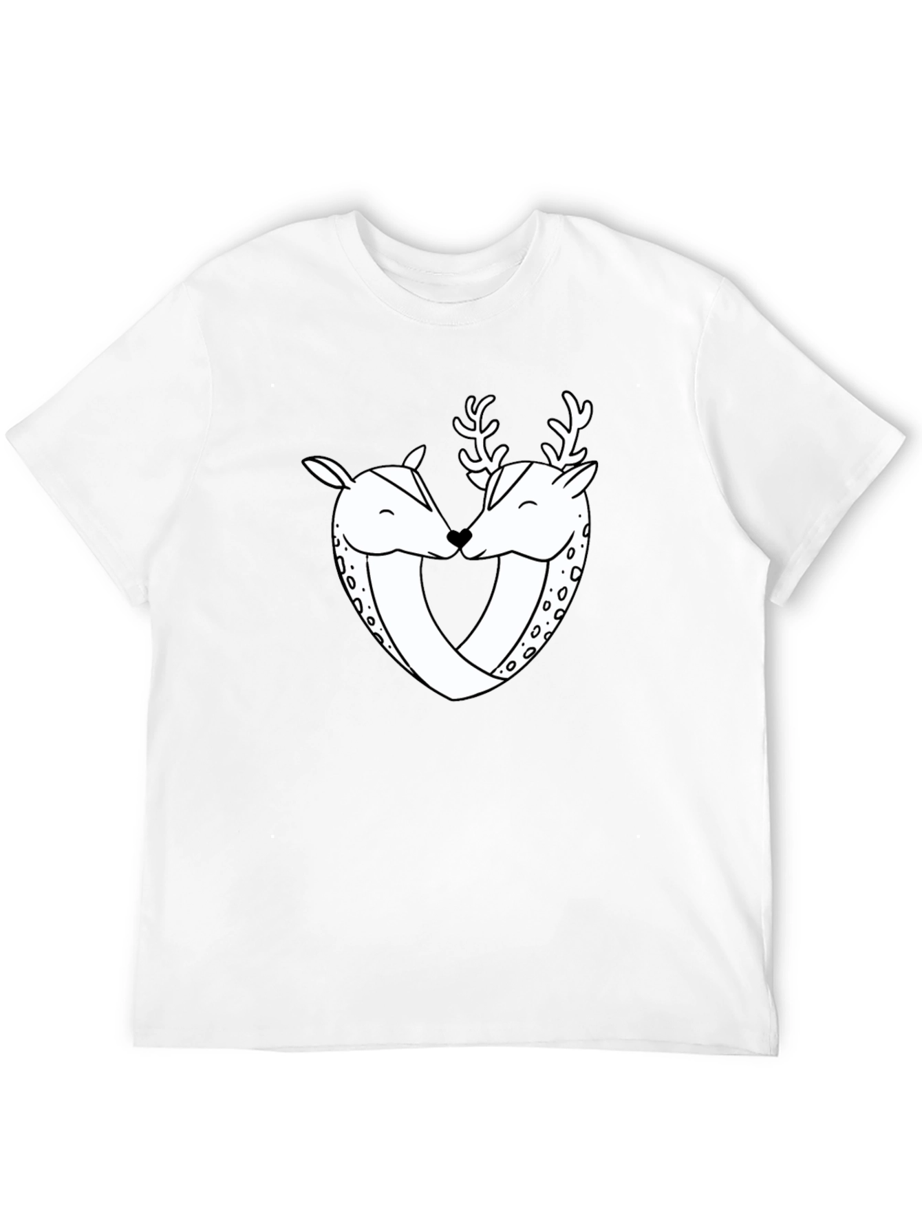 Deer Love Graphic Tee - Black Casual Shirt