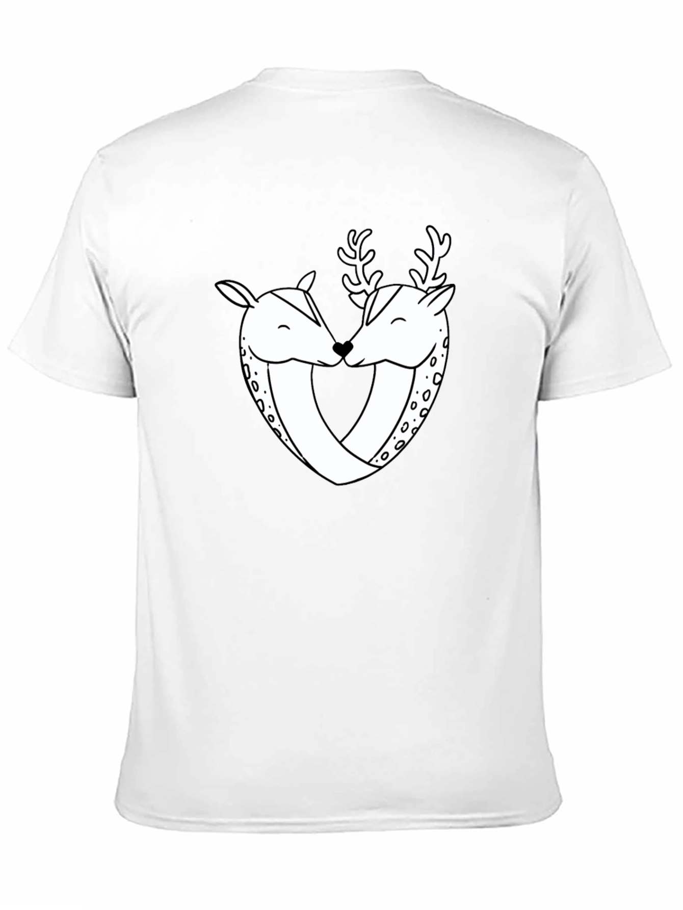 Deer Love Graphic Tee - Black Casual Shirt