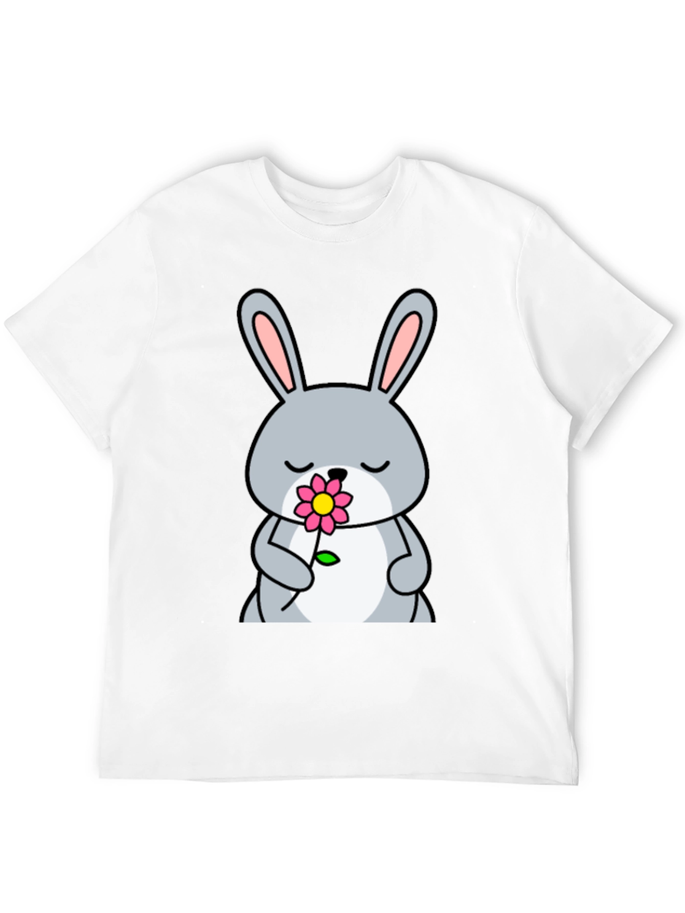 Cute Bunny with Flower Graphic Tee