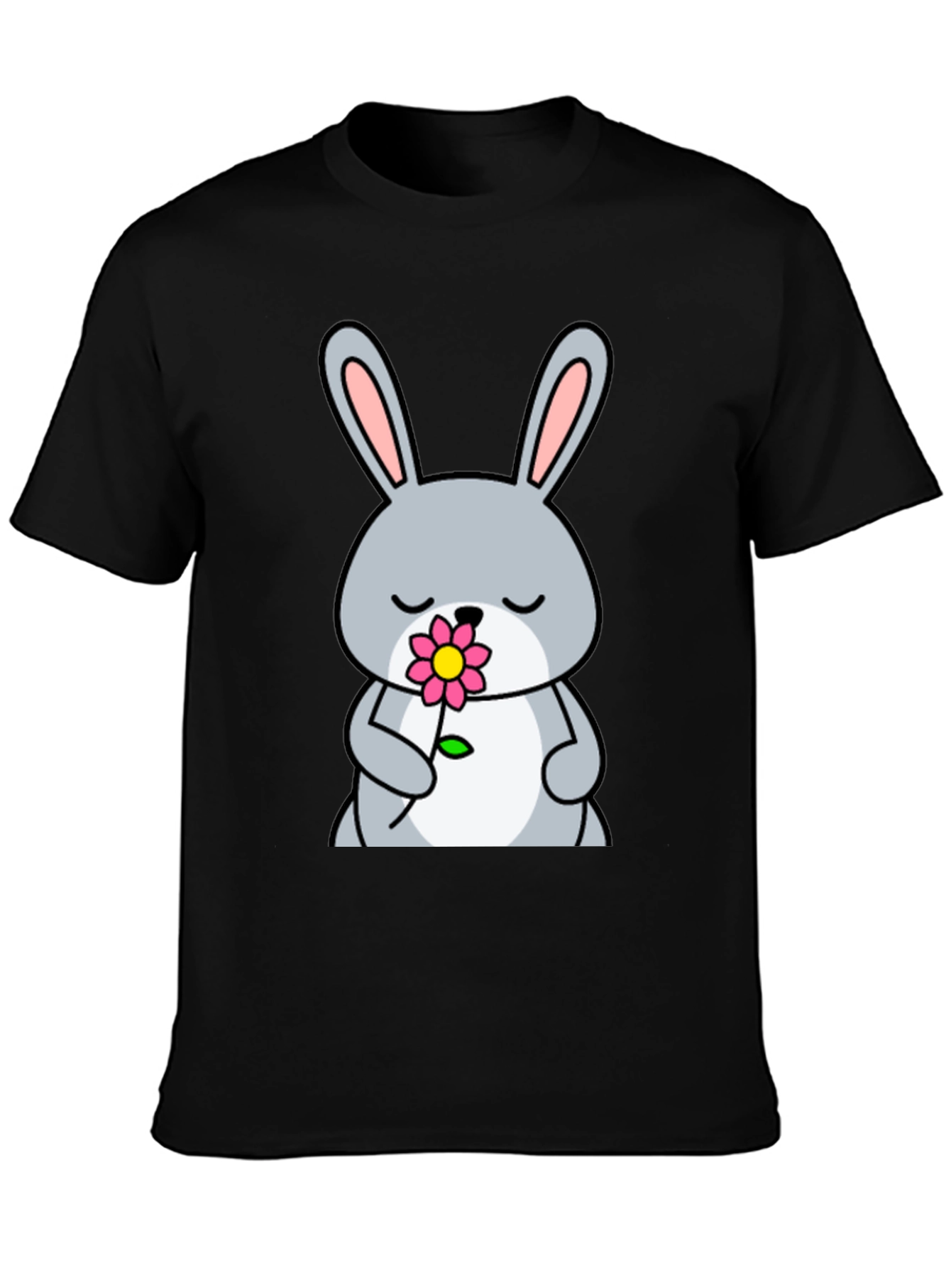 Cute Bunny with Flower Graphic Tee