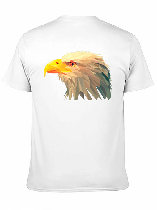 Geometric Eagle Graphic Tee - Black Cotton T-Shirt
