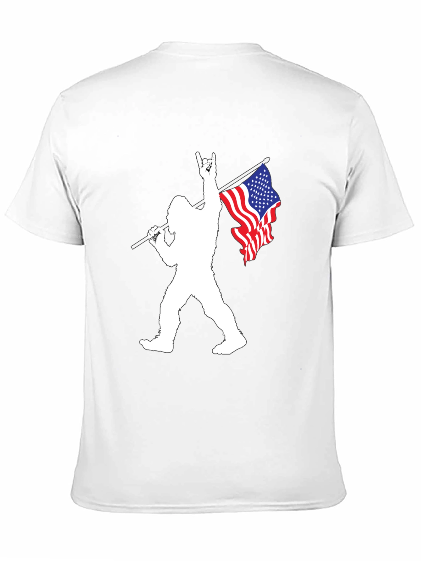 Patriotic Bigfoot Graphic Tee - Black Cotton T-Shirt