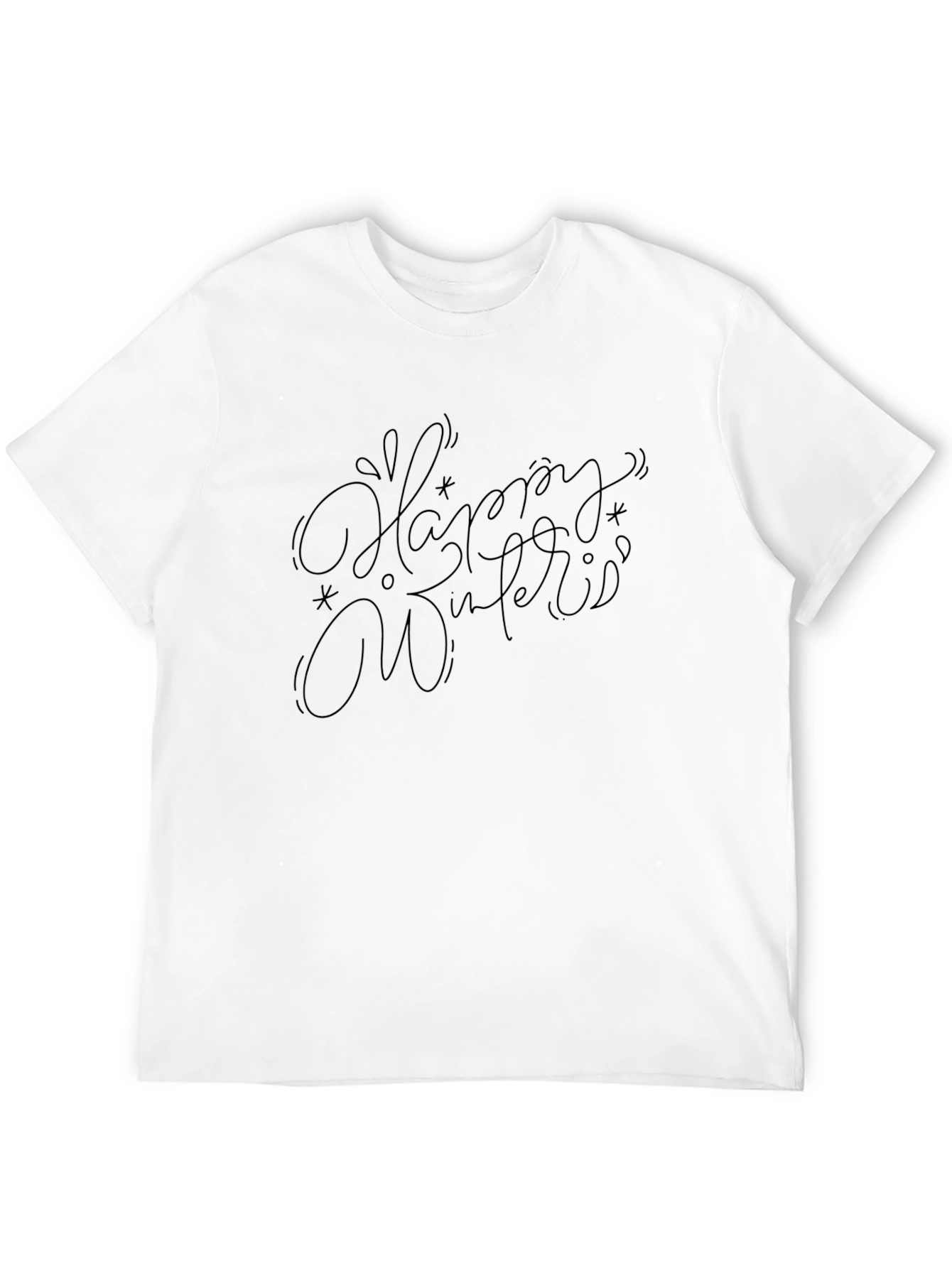 Happy Winter T-Shirt - Stylish Black Tee