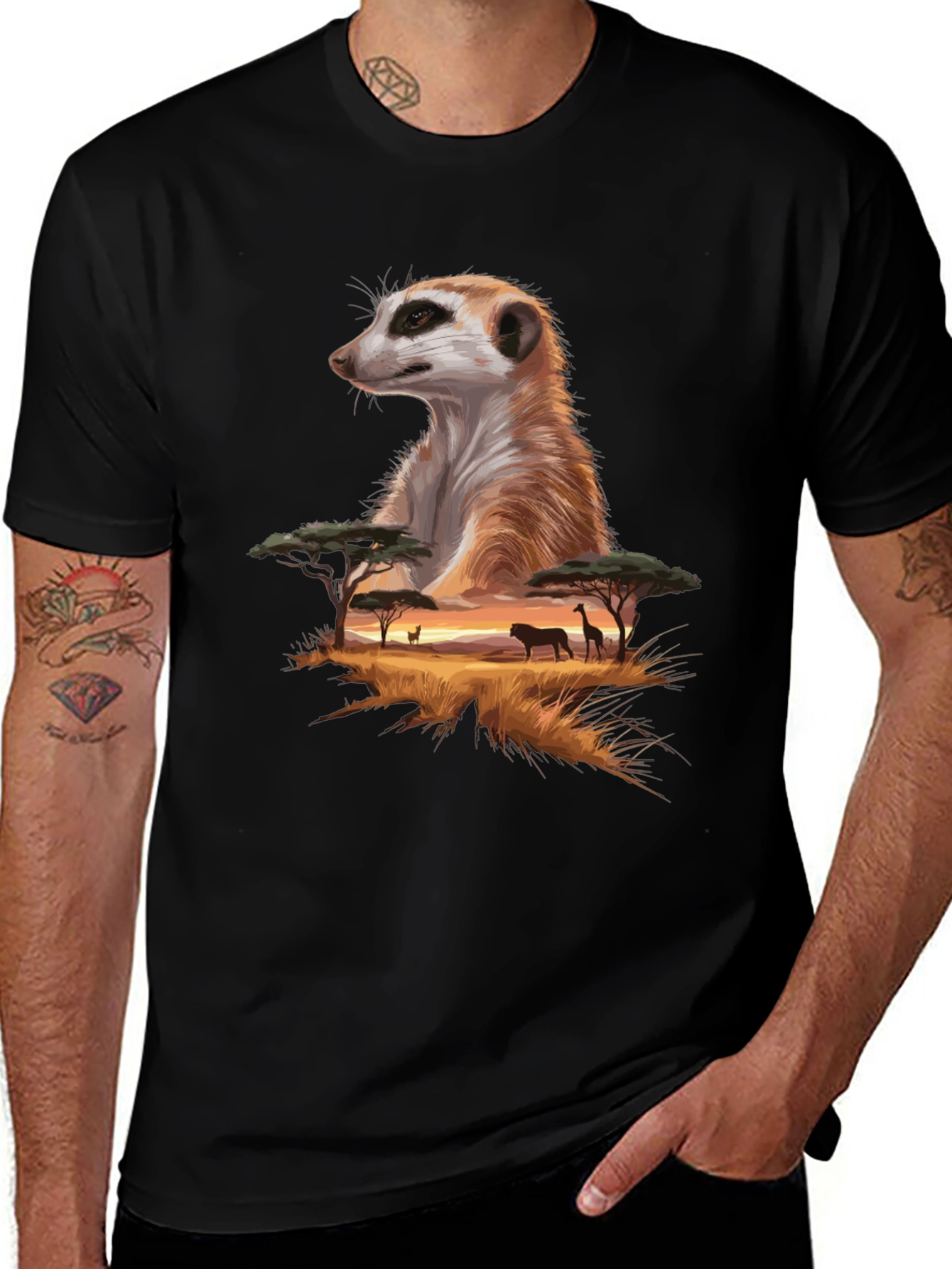 Meerkat Savannah T-Shirt - Wildlife Graphic Tee