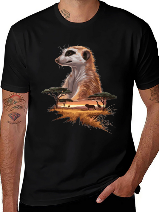 Meerkat Savannah T-Shirt - Wildlife Graphic Tee