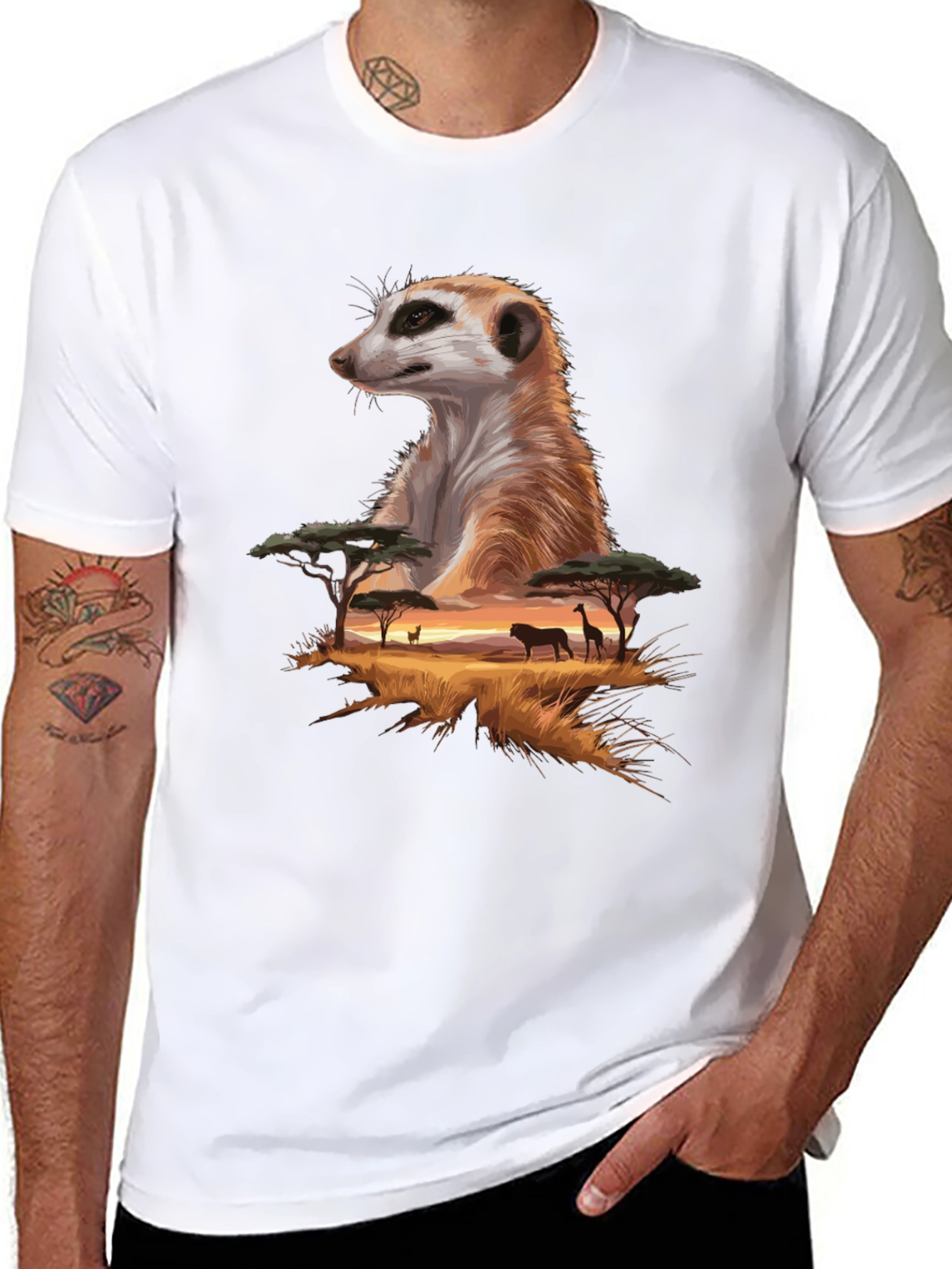 Meerkat Savannah T-Shirt - Wildlife Graphic Tee