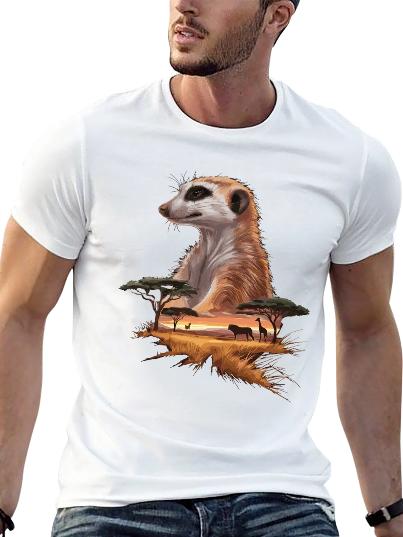Meerkat Savannah T-Shirt - Wildlife Graphic Tee