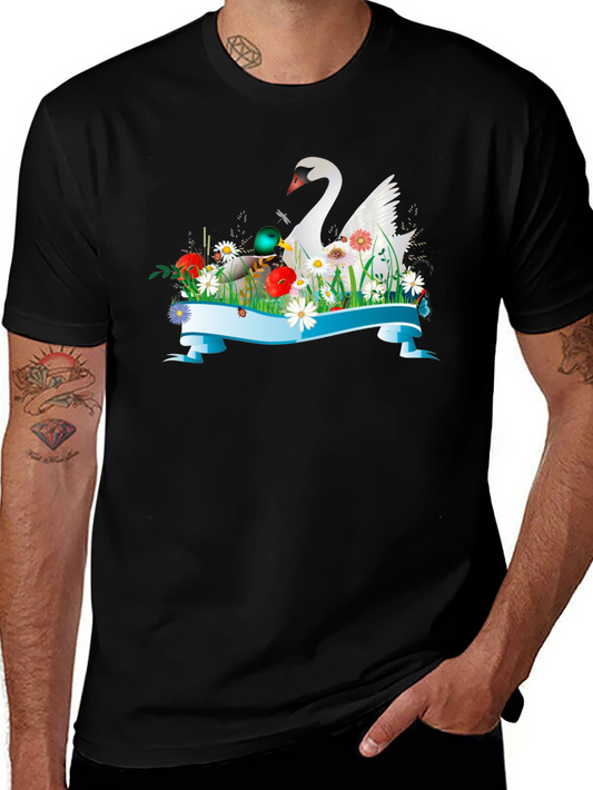 Swan and Duck Floral T-Shirt