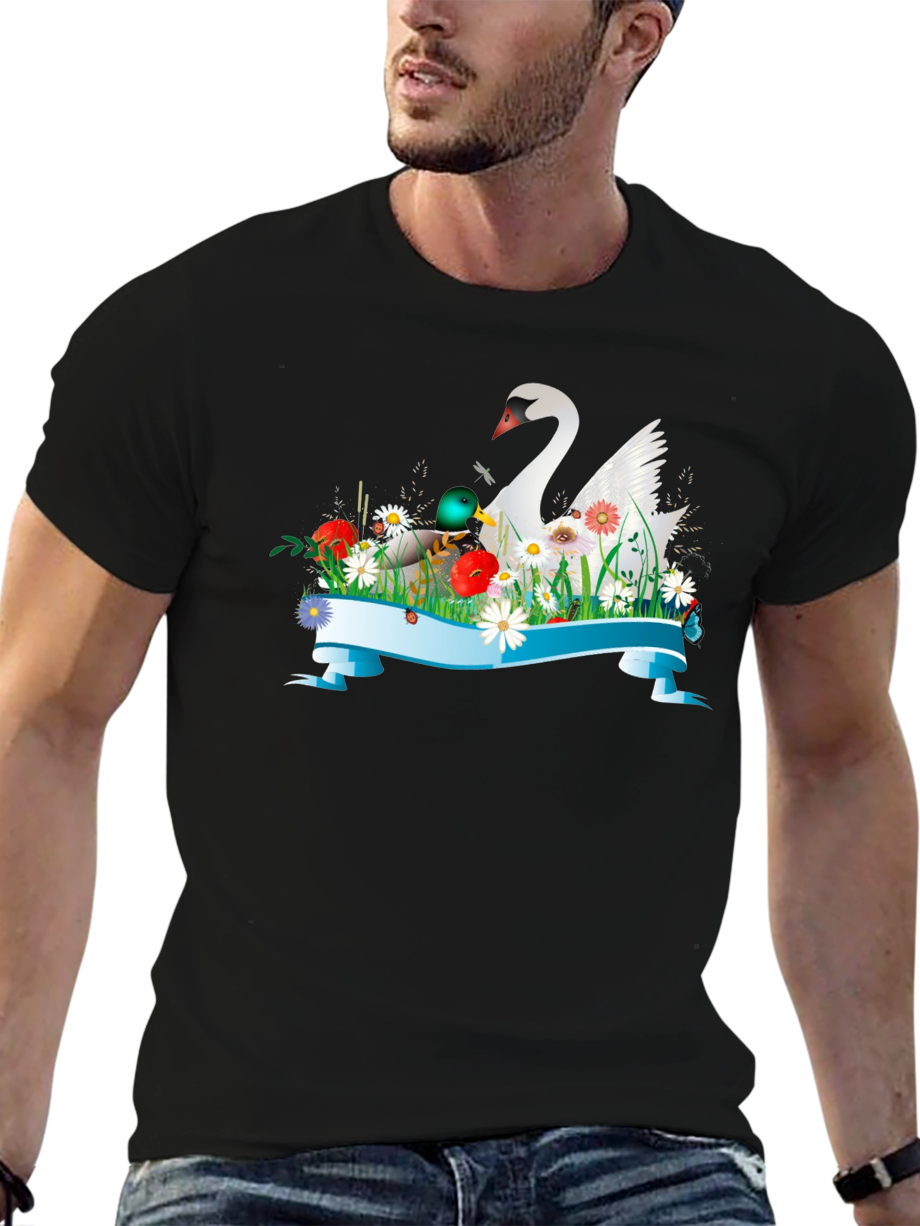 Swan and Duck Floral T-Shirt