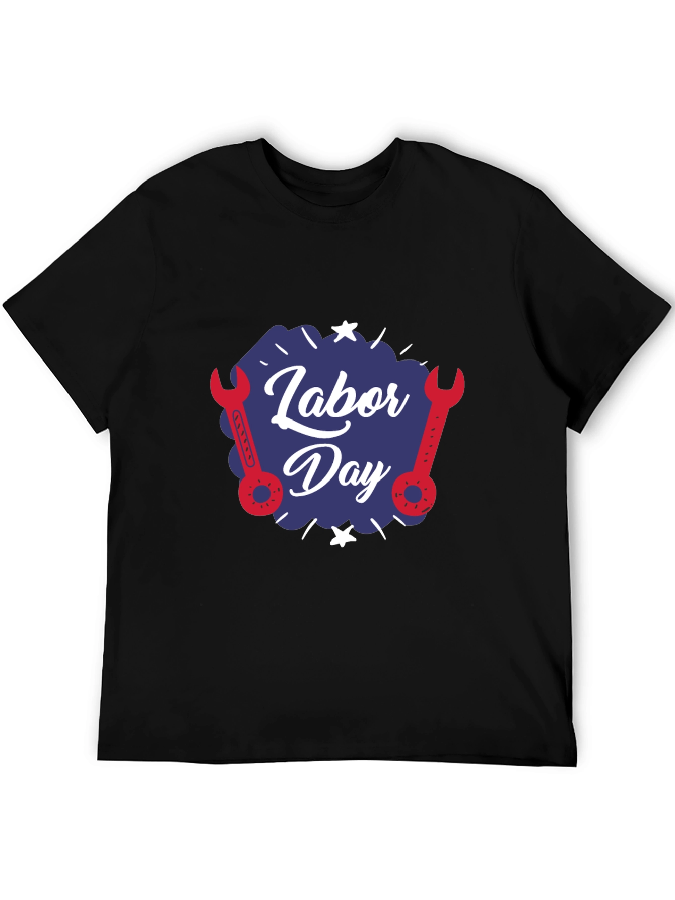 Labor Day Wrench Graphic T-Shirt - Black