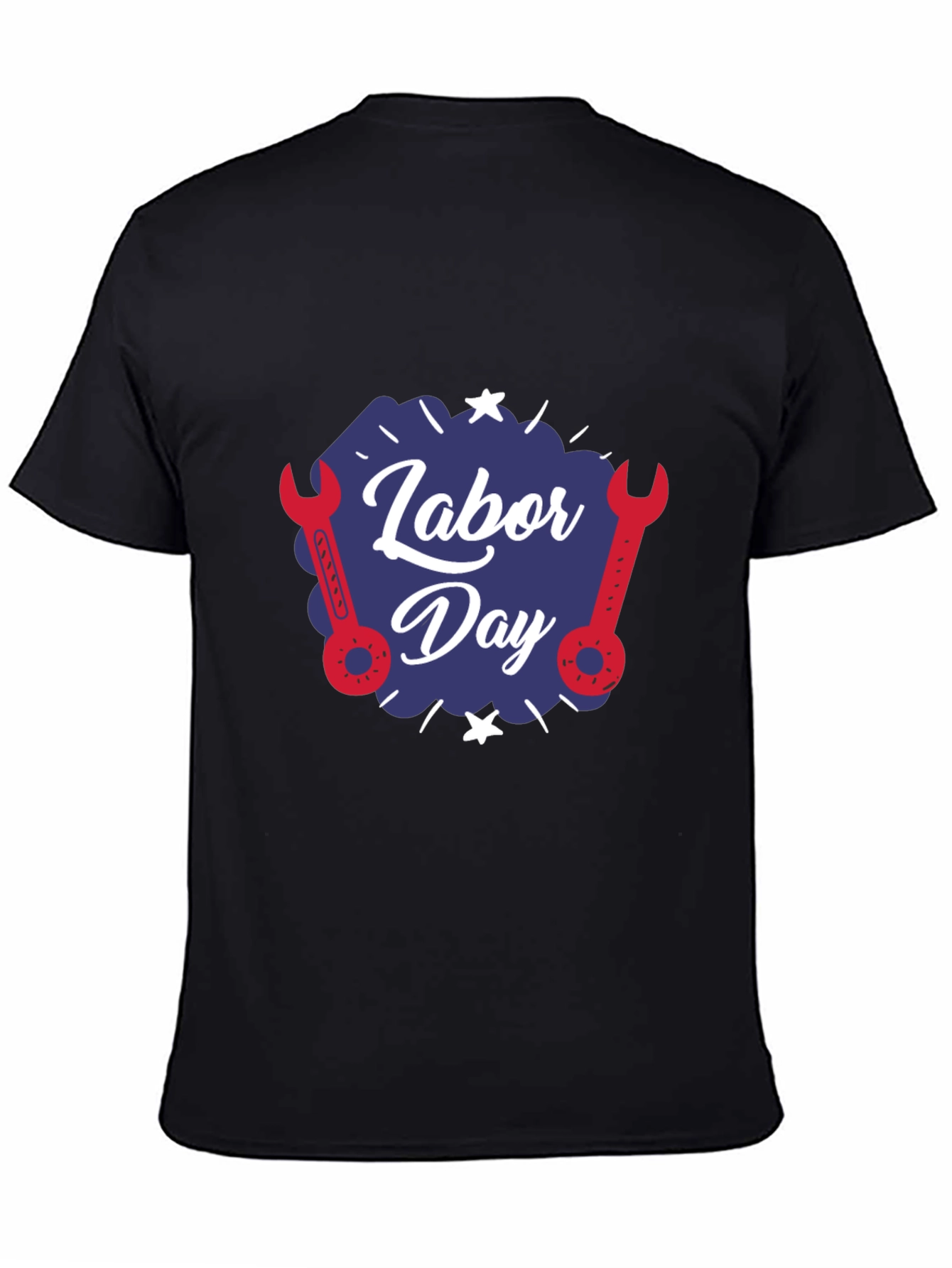 Labor Day Wrench Graphic T-Shirt - Black
