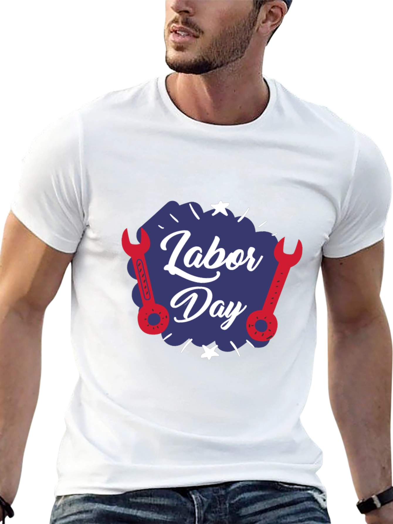 Labor Day Wrench Graphic T-Shirt - Black