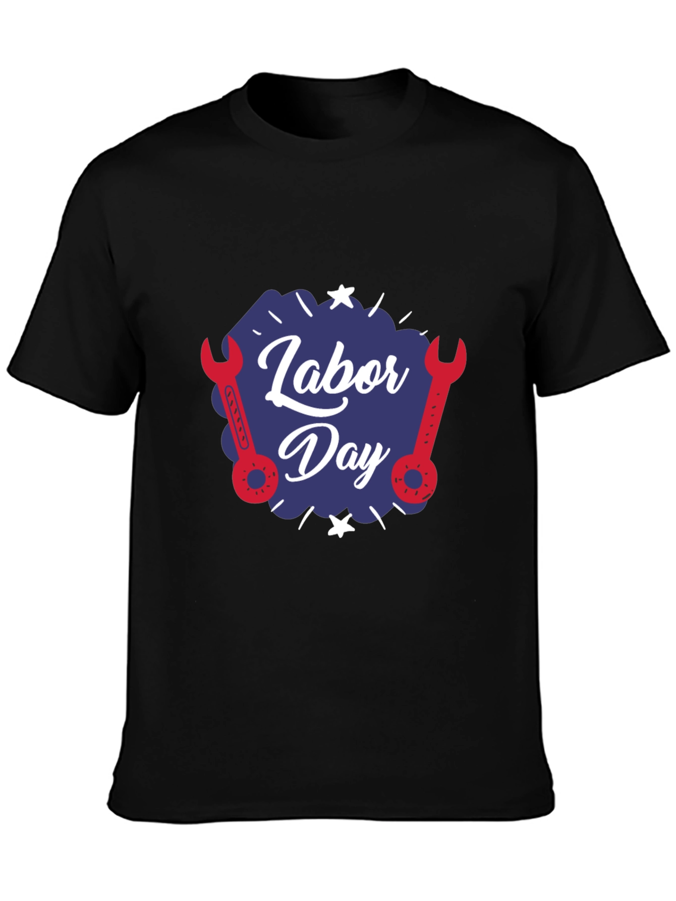 Labor Day Wrench Graphic T-Shirt - Black
