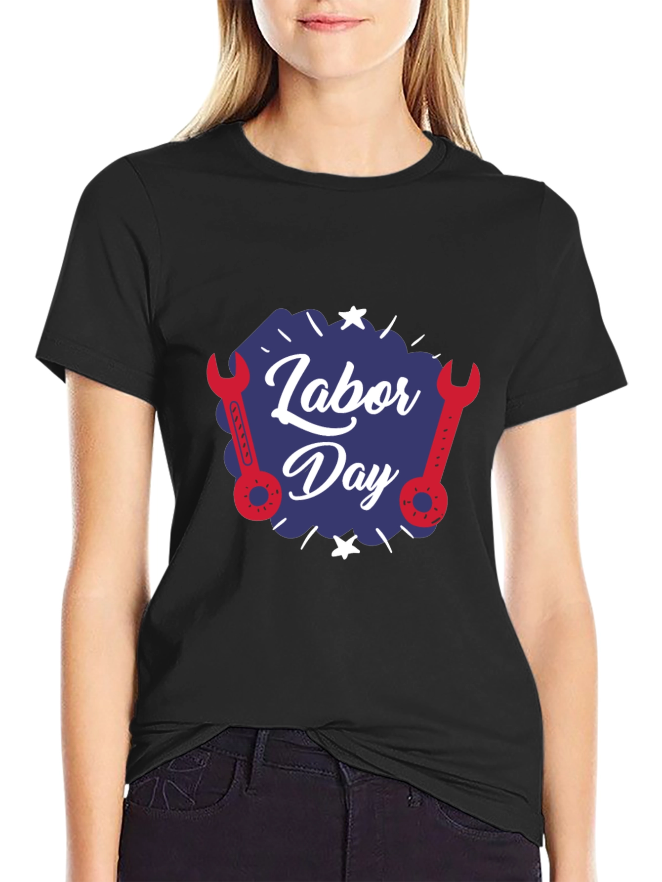 Labor Day Wrench Graphic T-Shirt - Black